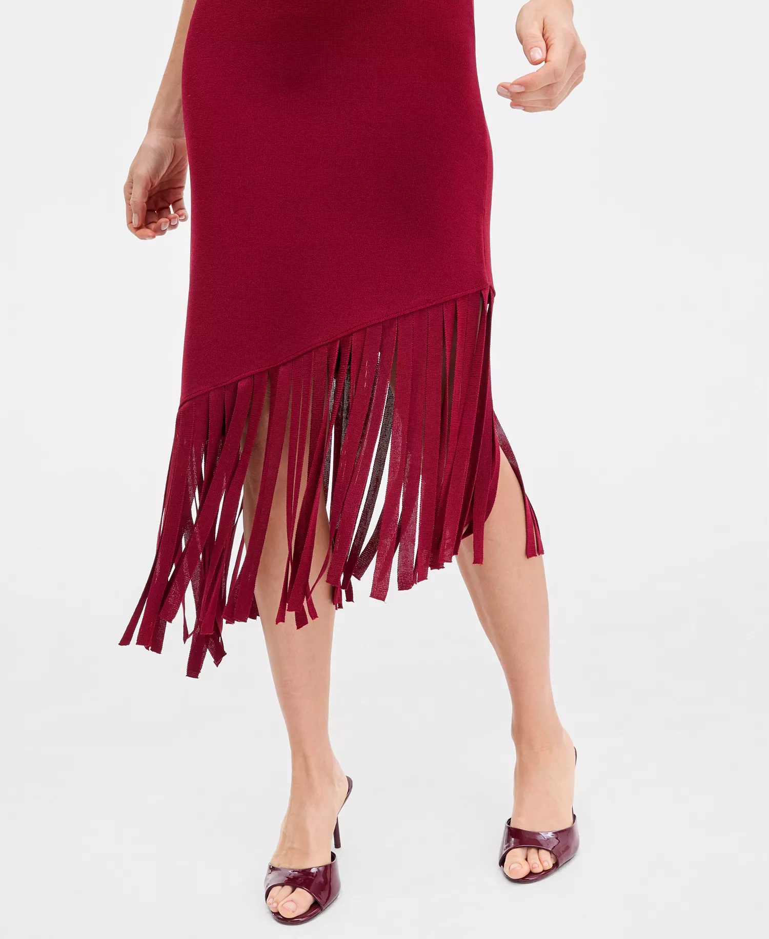 Women's Asymmetrical Hem Sweater Dress, Macy's Exclusive - Bright Crimson - L