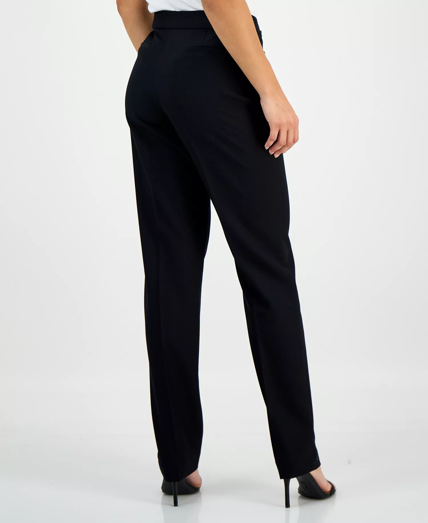 L-Pocket Straight-Leg Pants, Created for Macy's - Deep Black - 0