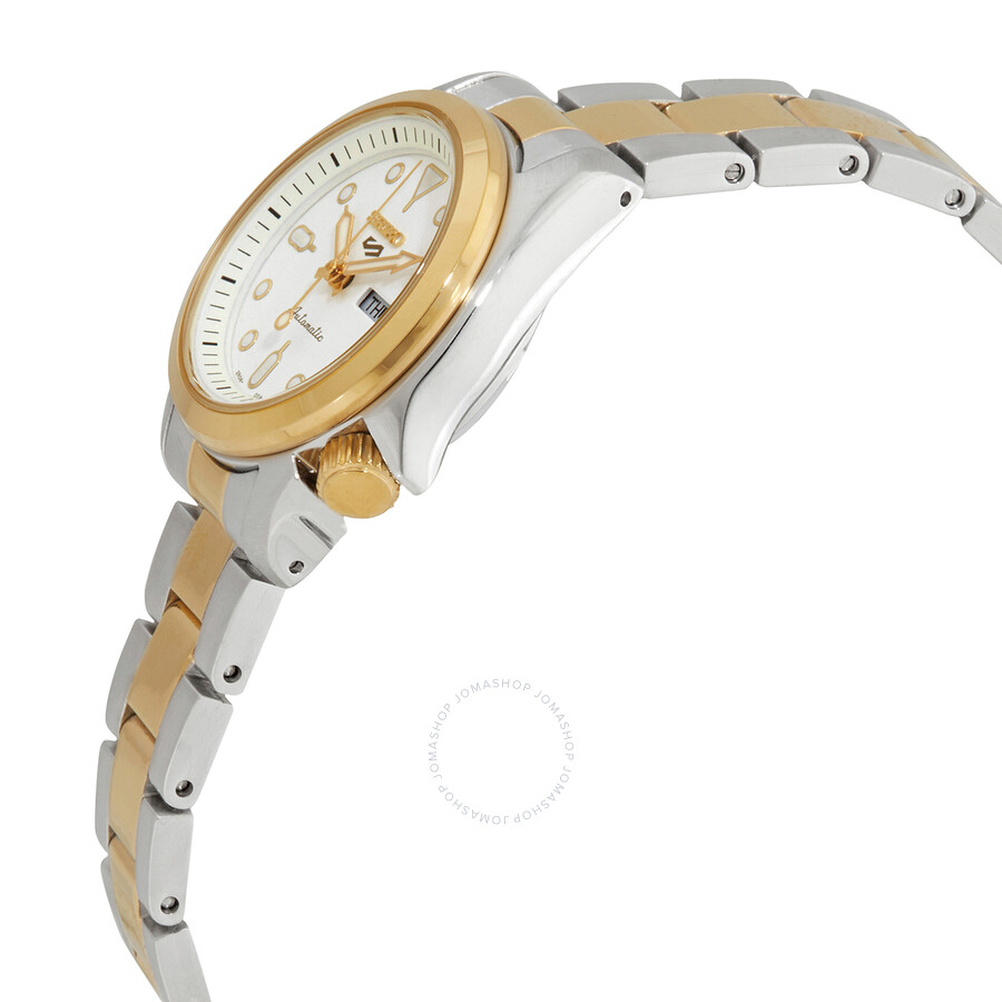 Seiko 5 Sports White Dial Two-tone Ladies Watch