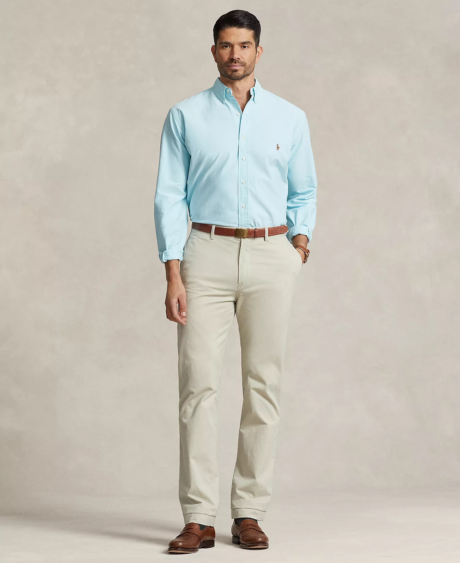 Men's Big & Tall Stretch Classic-Fit Twill Pants - Classic Stone - 36 - 30