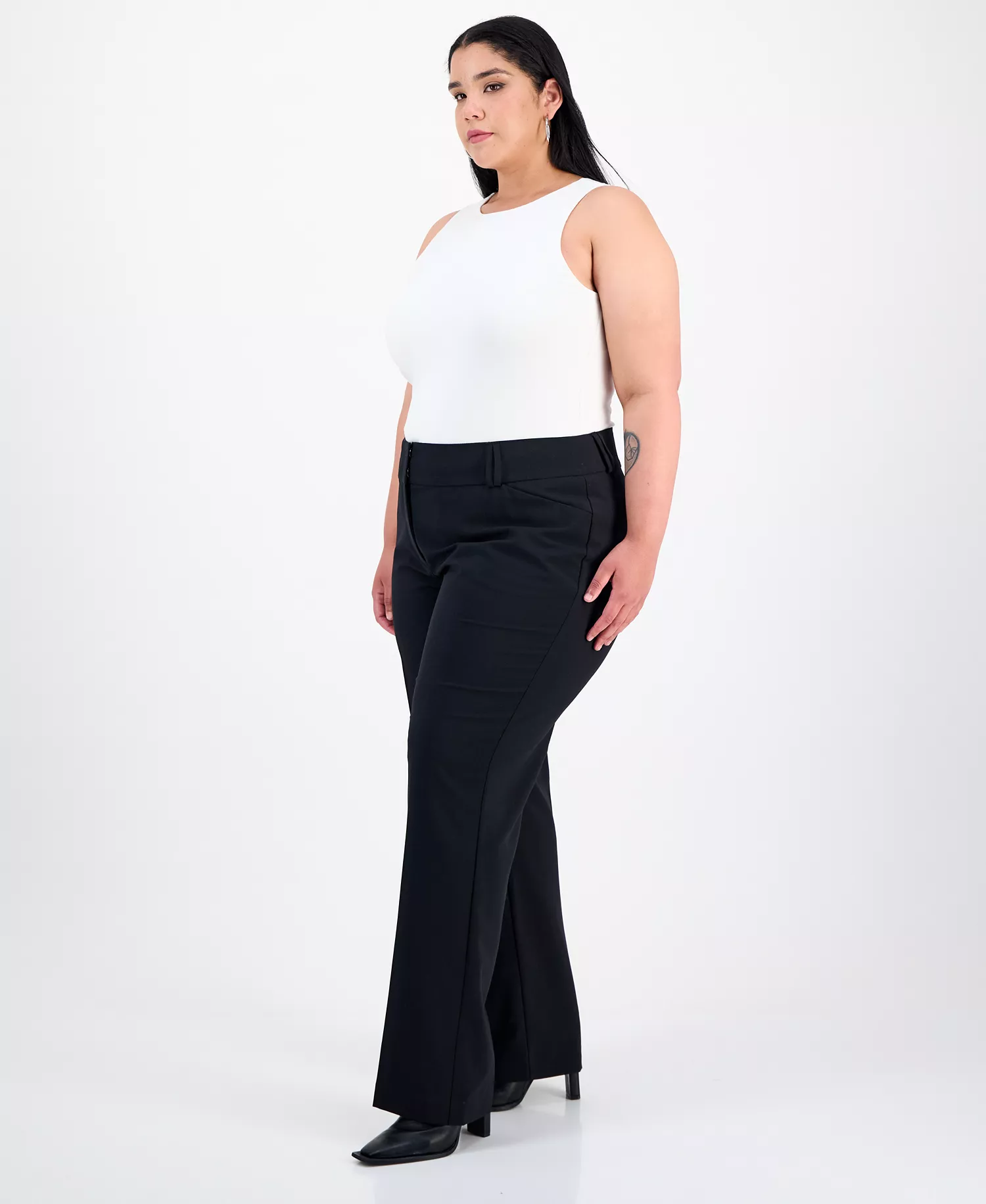 Plus and Petite Plus Size Curvy Bootcut Pants, Created for Macy's - Deep Black - 14W