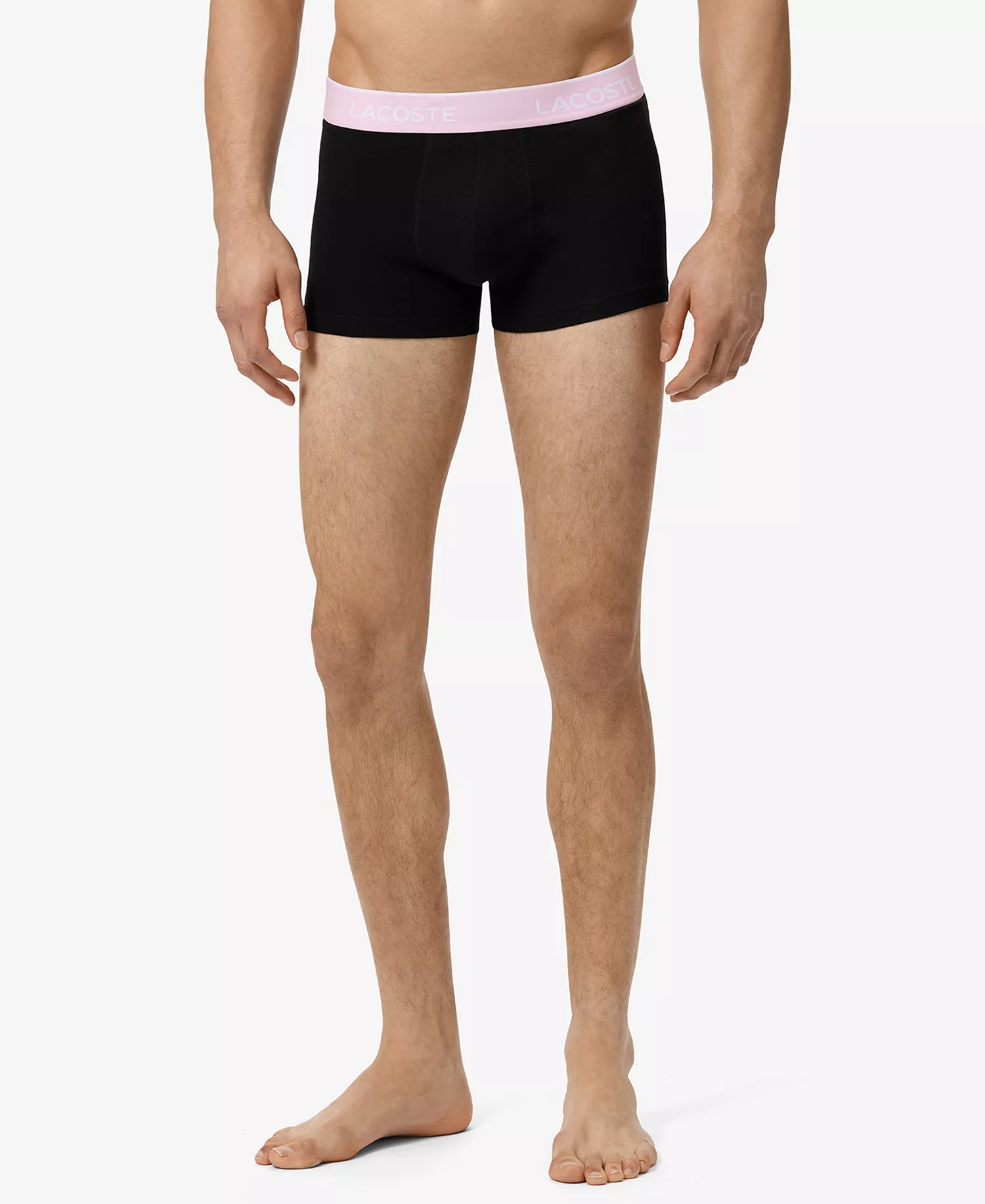 Men's Cotton Stretch Color Waistband Trunks, 3-Pack - 2Qi_black/albizia - L