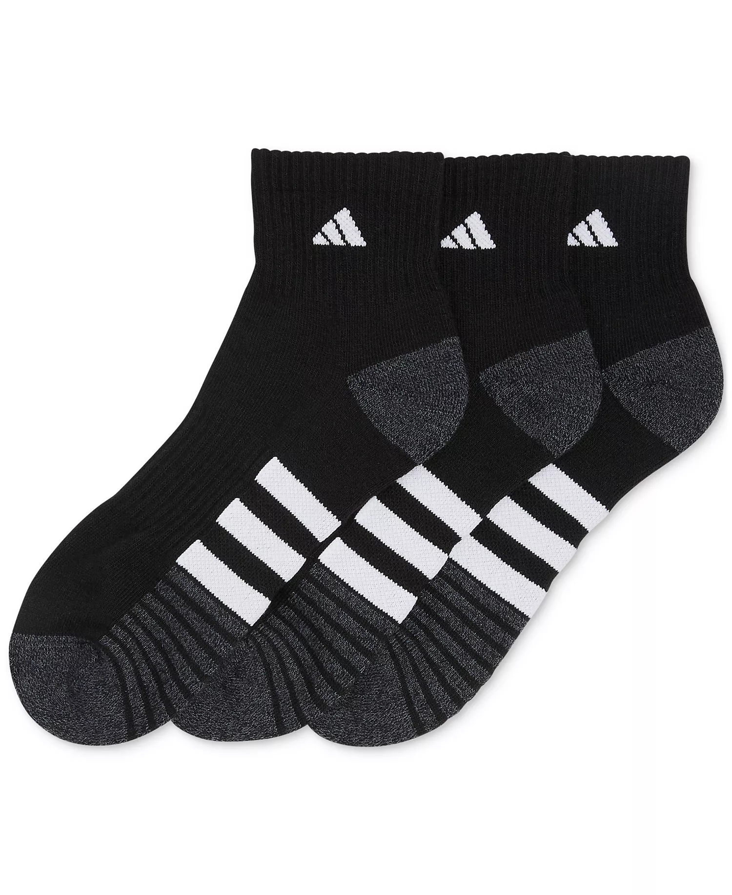 Men's 3-pk. Cushioned Quarter Logo Socks - Black - L