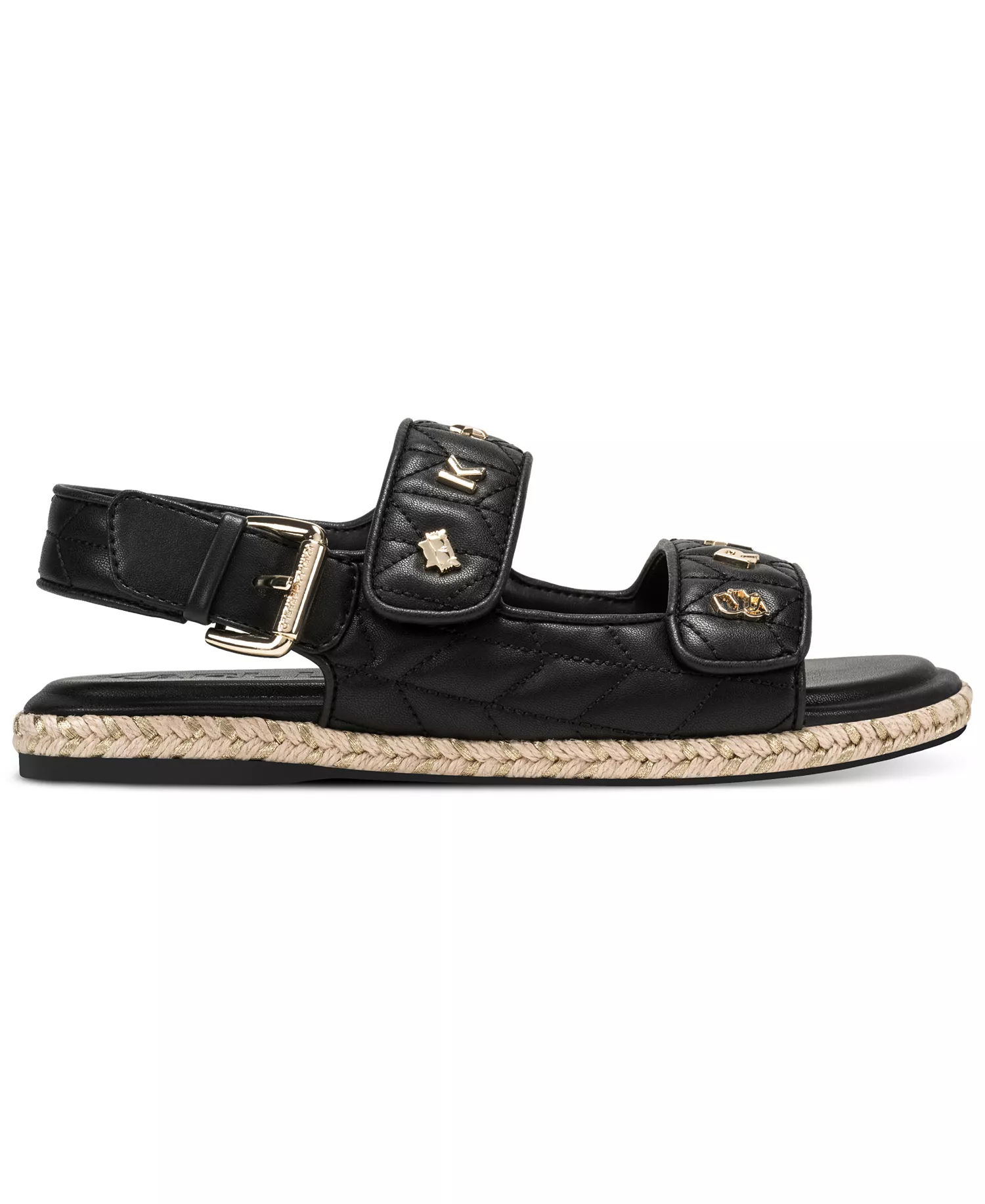 Women's Charlay Studs Flat Espadrille Sandals - Black - 10