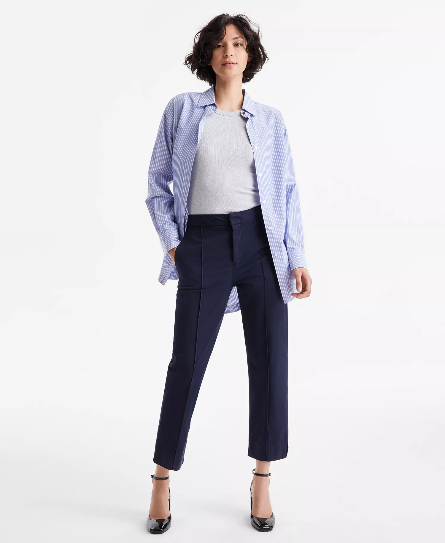 Women's High-Rise Tapered-Leg Pants - Navy - 2