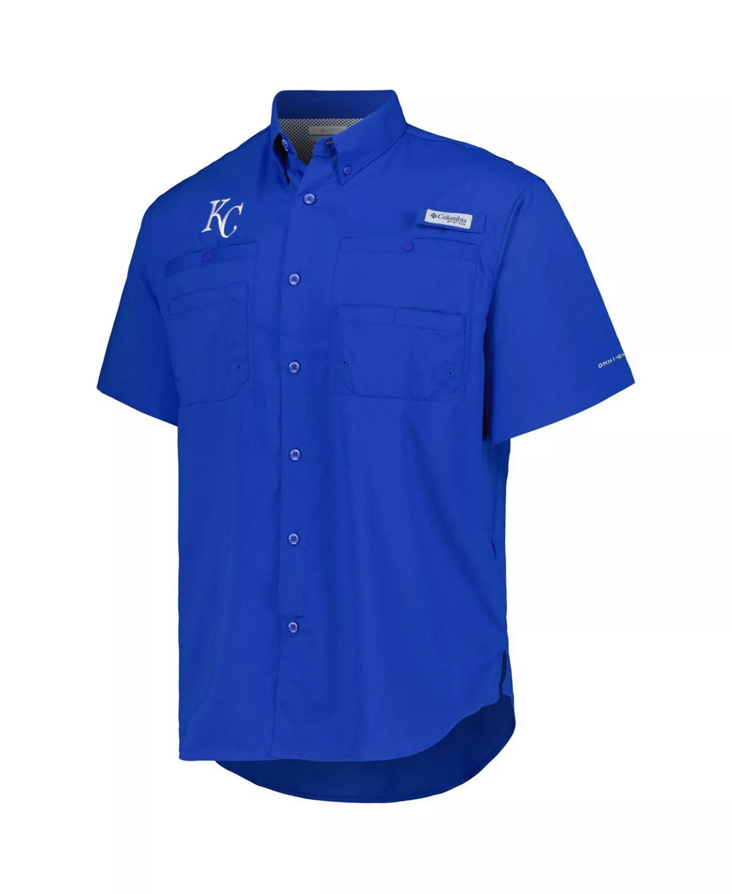 Men's Royal Kansas City Royals Tamiami Omni-Shade Button-Down Shirt - Royal - 2XL