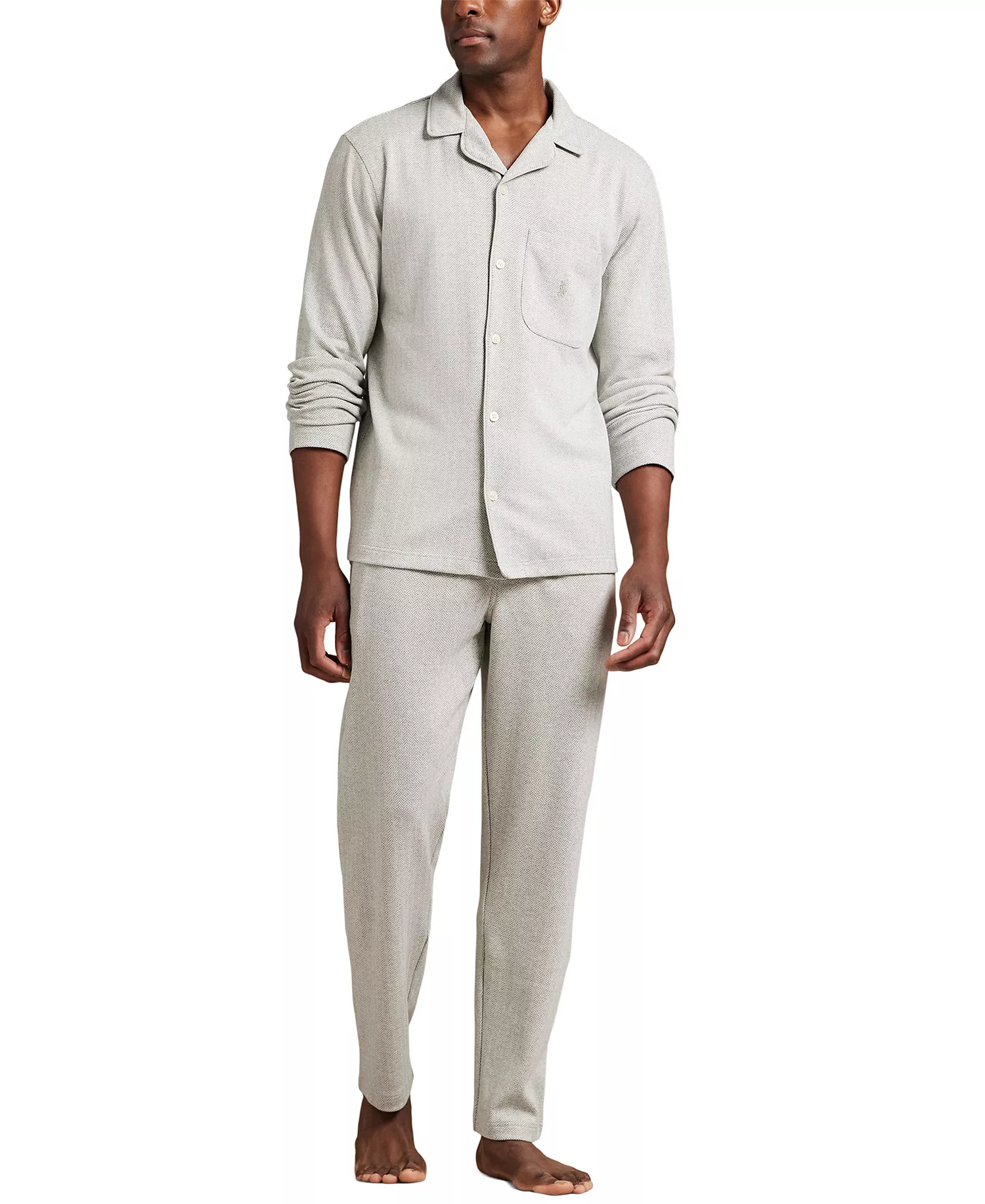 Men's Herringbone Drawstring Pajama Pants - American Brown - M