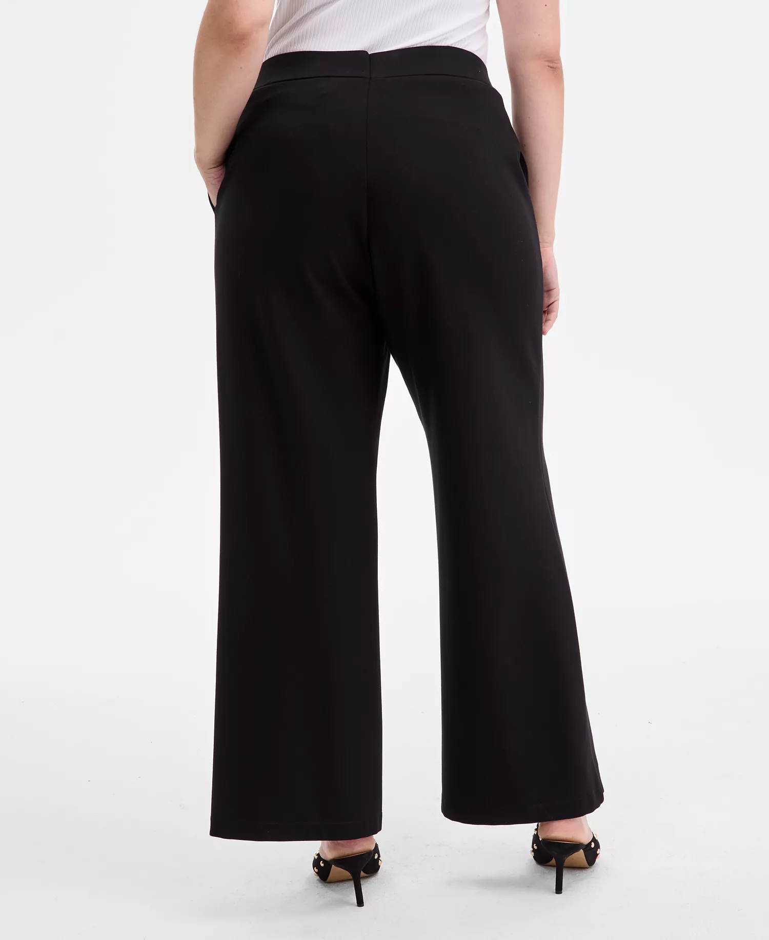 Plus Size High-Rise Pull-On Pants, Macy's Exclusive  - Deep Black - 0X