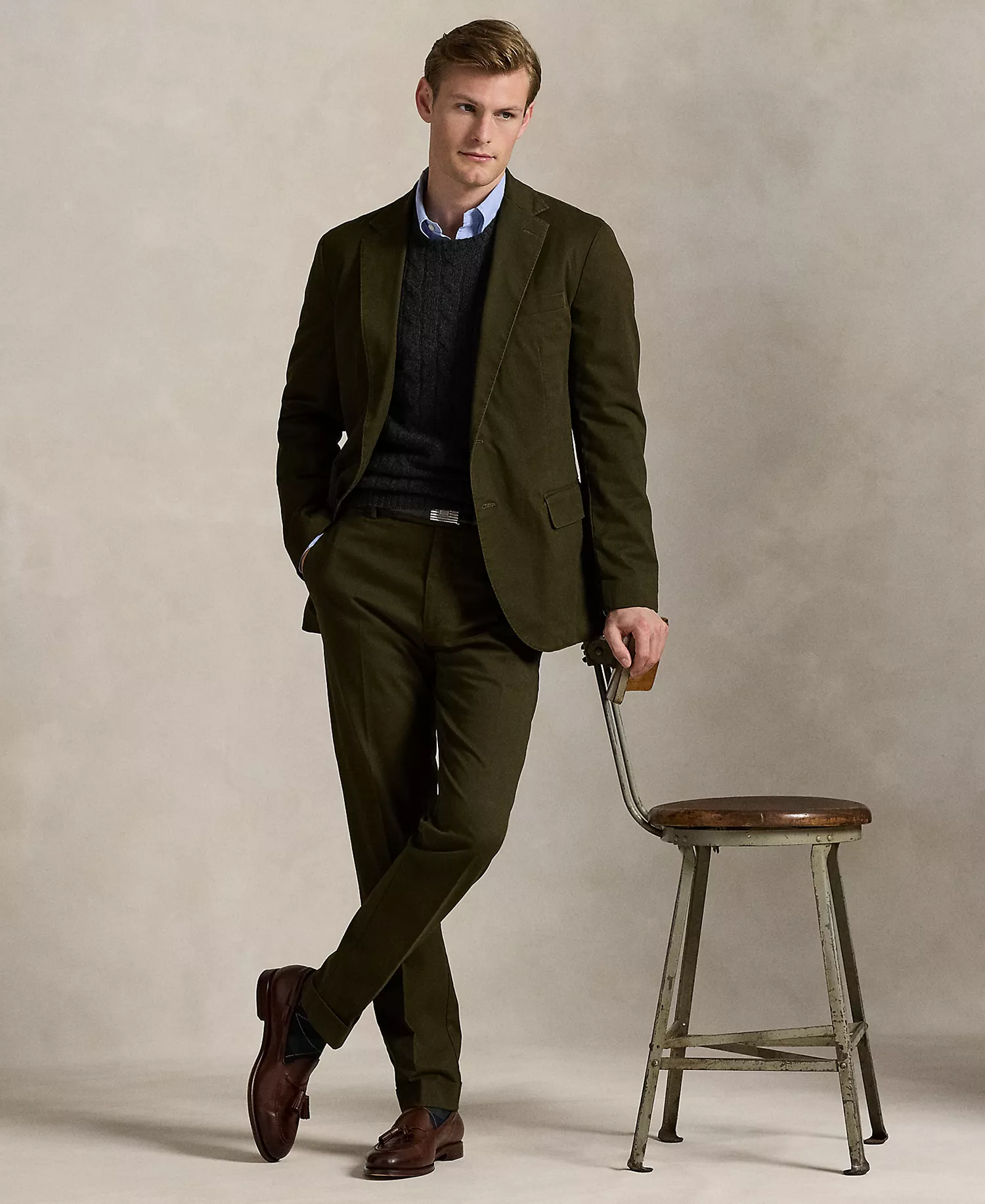 Men's Polo Unconstructed Modern Suit Jacket - Dark Loden - 38