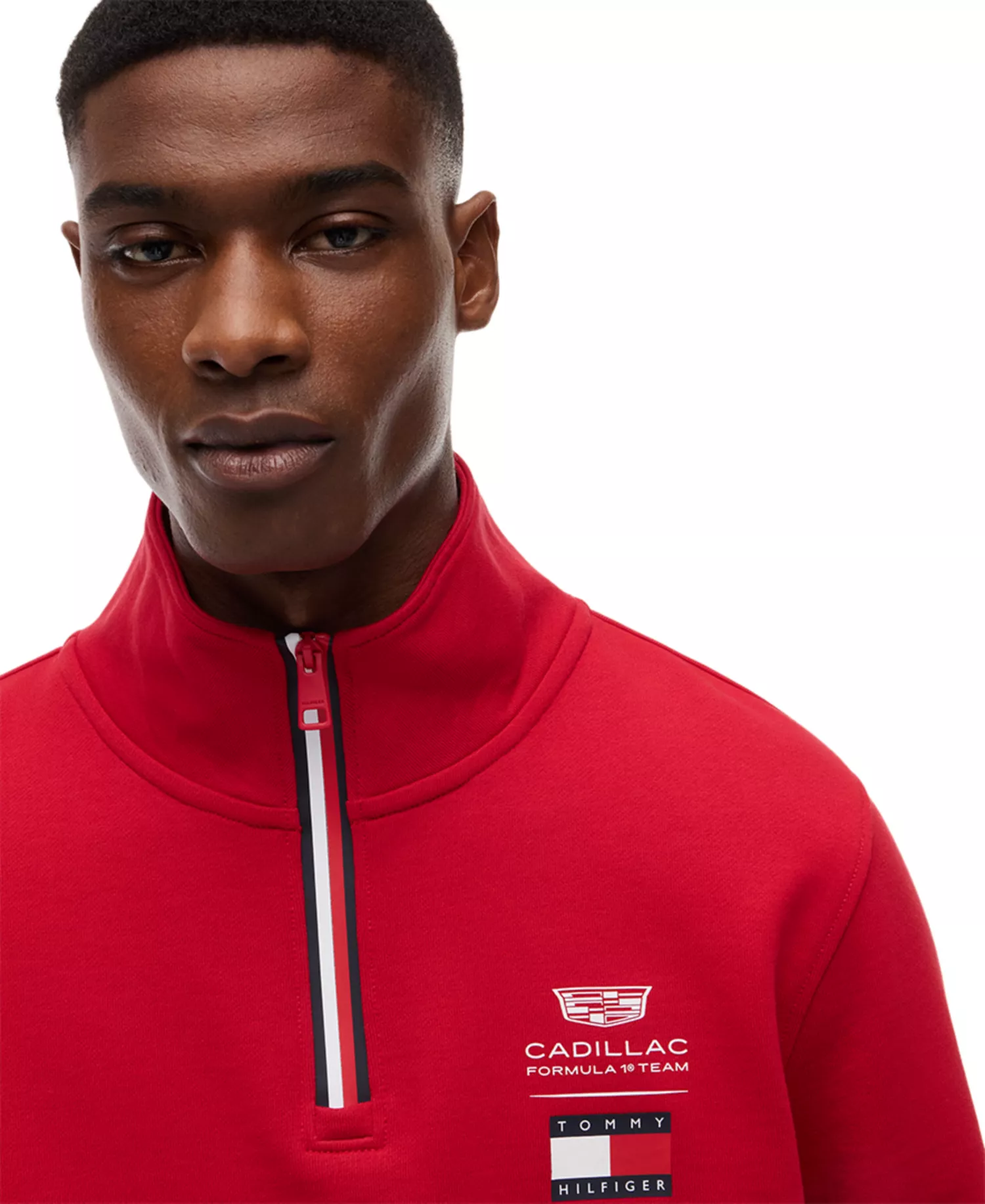 x Cadillac F1® Men's Logo Quarter-Zip Sweatshirt - Red - L