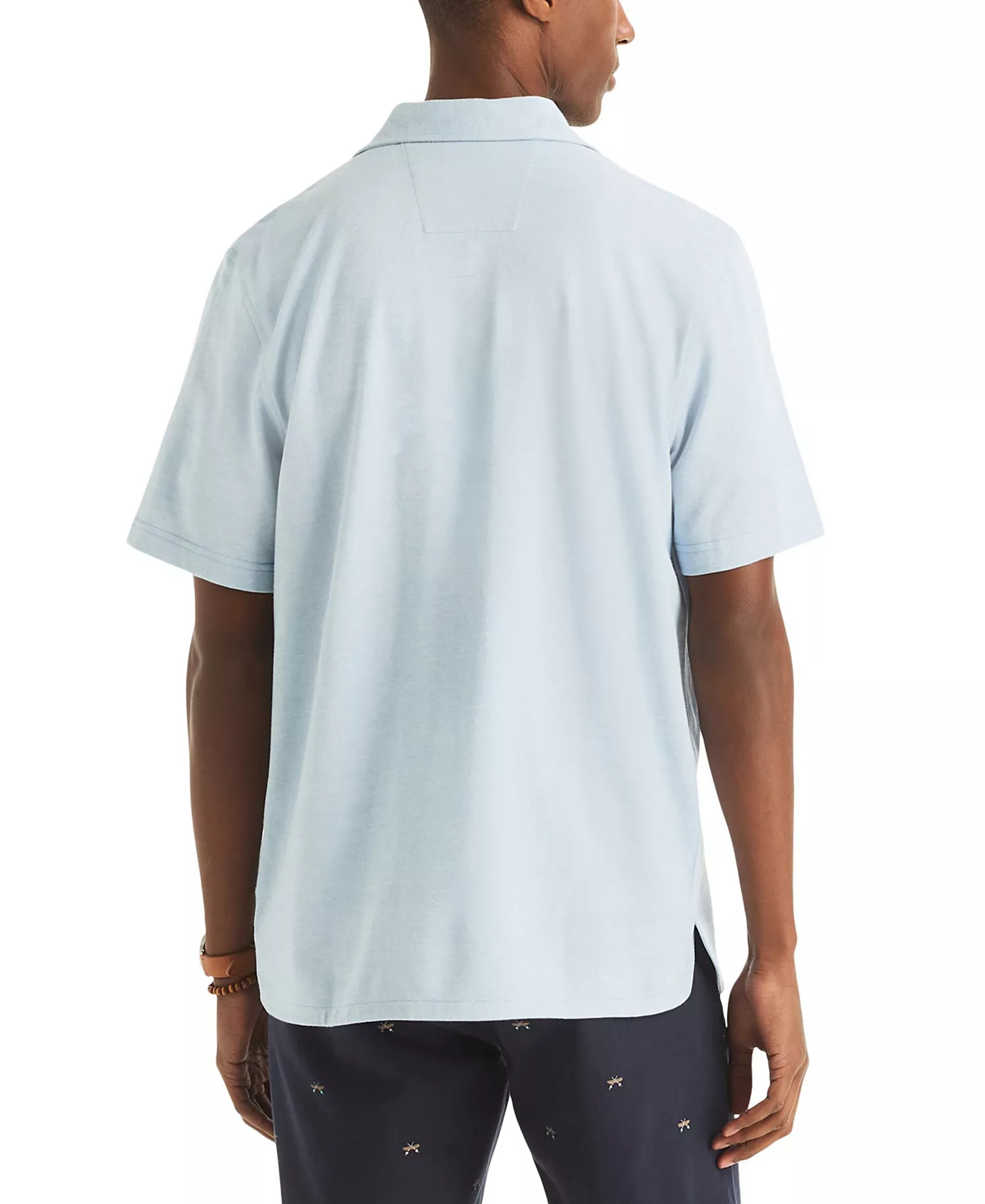 Men's Short-Sleeve Pique Button-Front Shirt - Allure - L