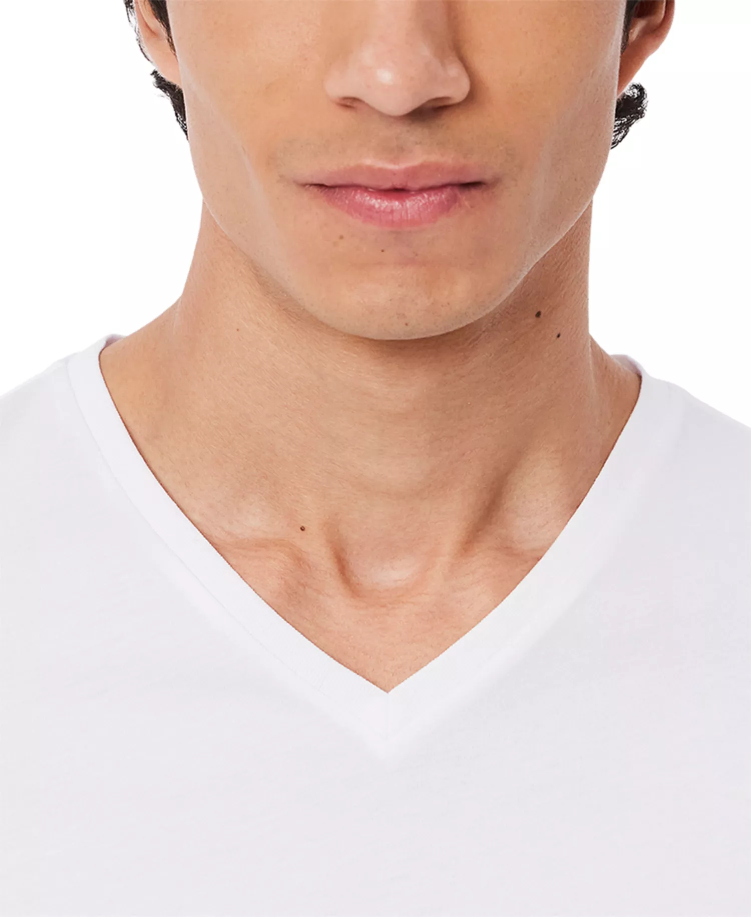 Men's 5-Pack Slim Fit V-Neck Cotton Undershirts - White - M