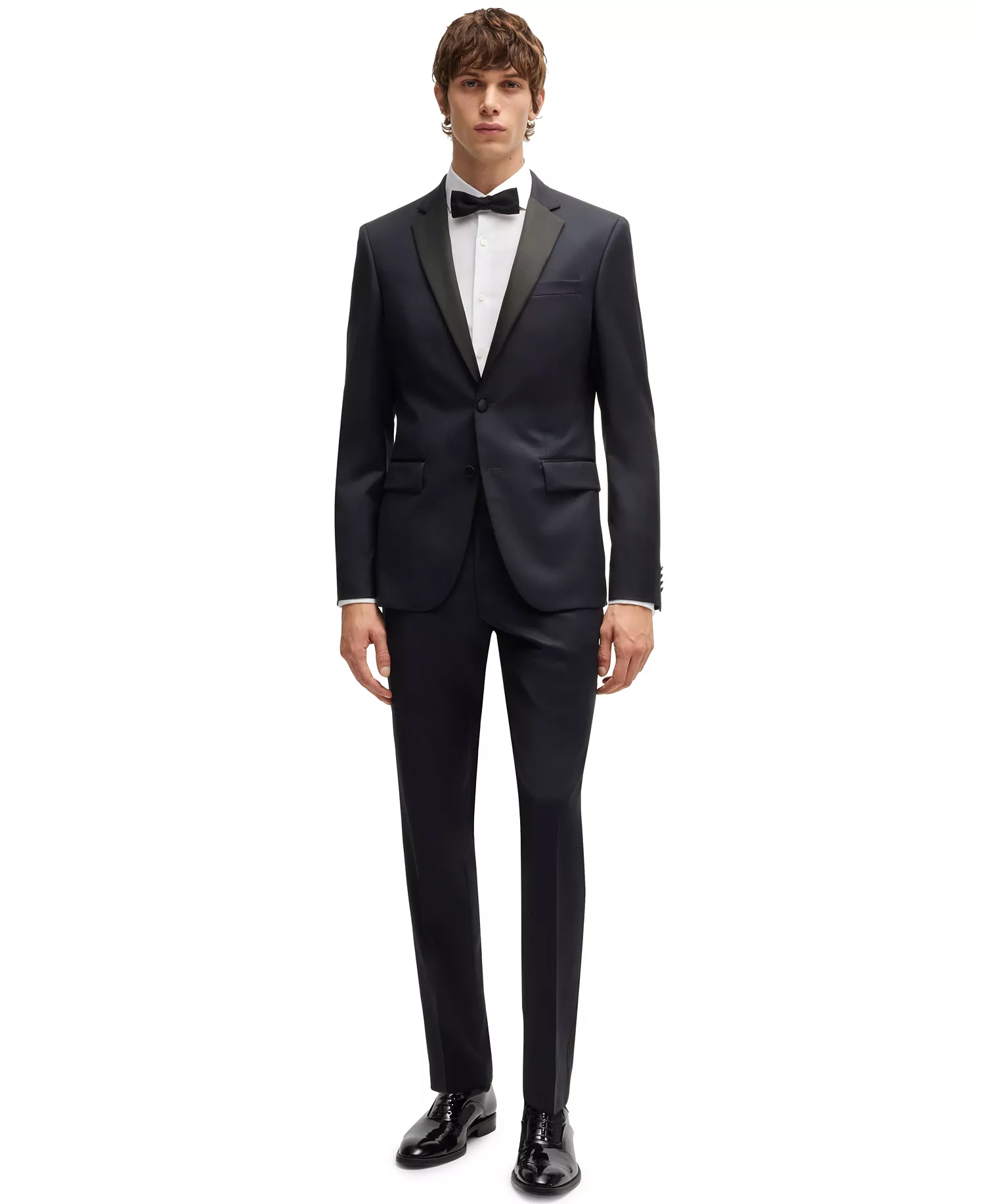 Men's Slim-Fit Tuxedo Jacket - Dark Blue - 34R