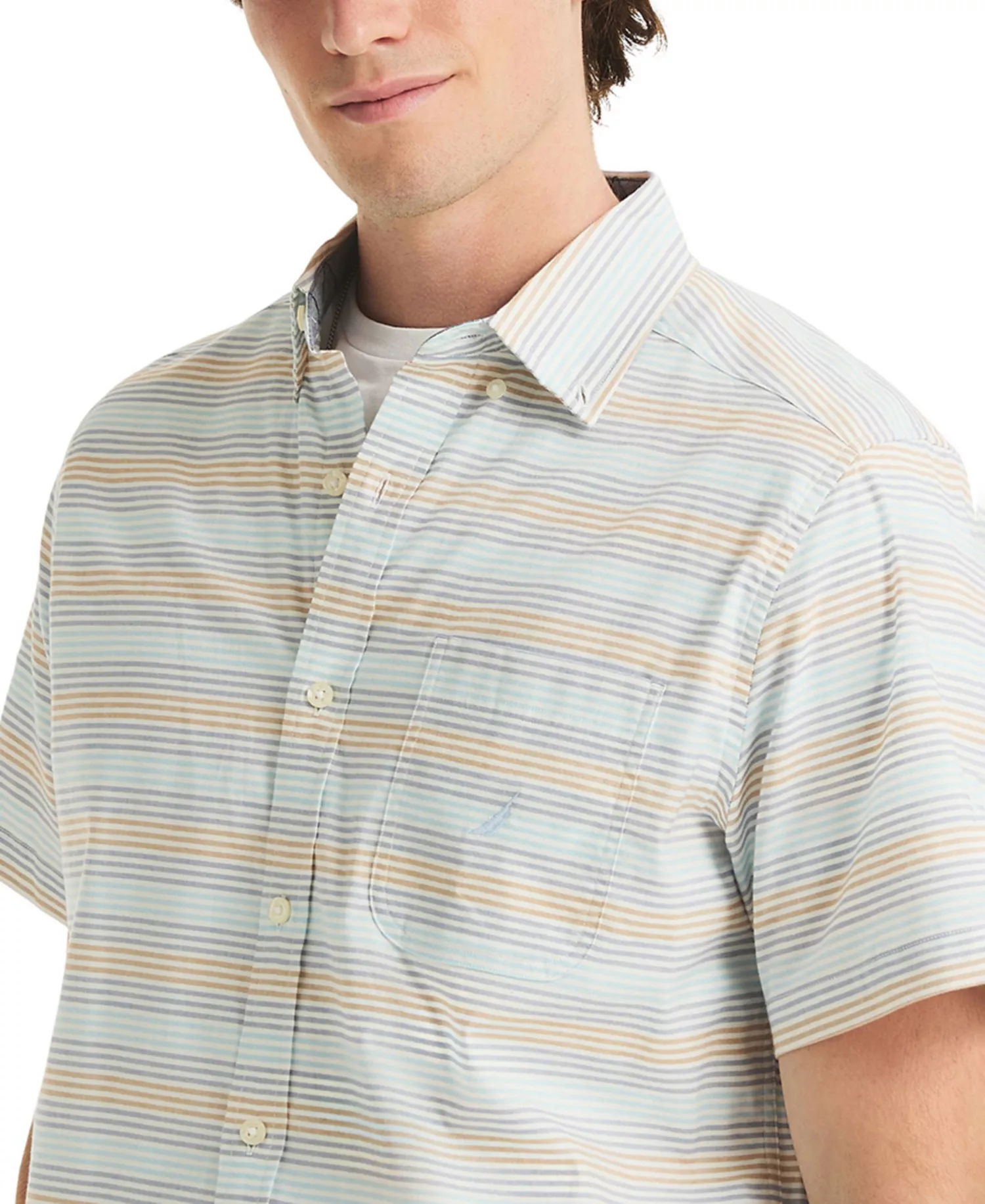 Men's Oxford Stripe Regular-Fit Shirt - Sail White - 2XL