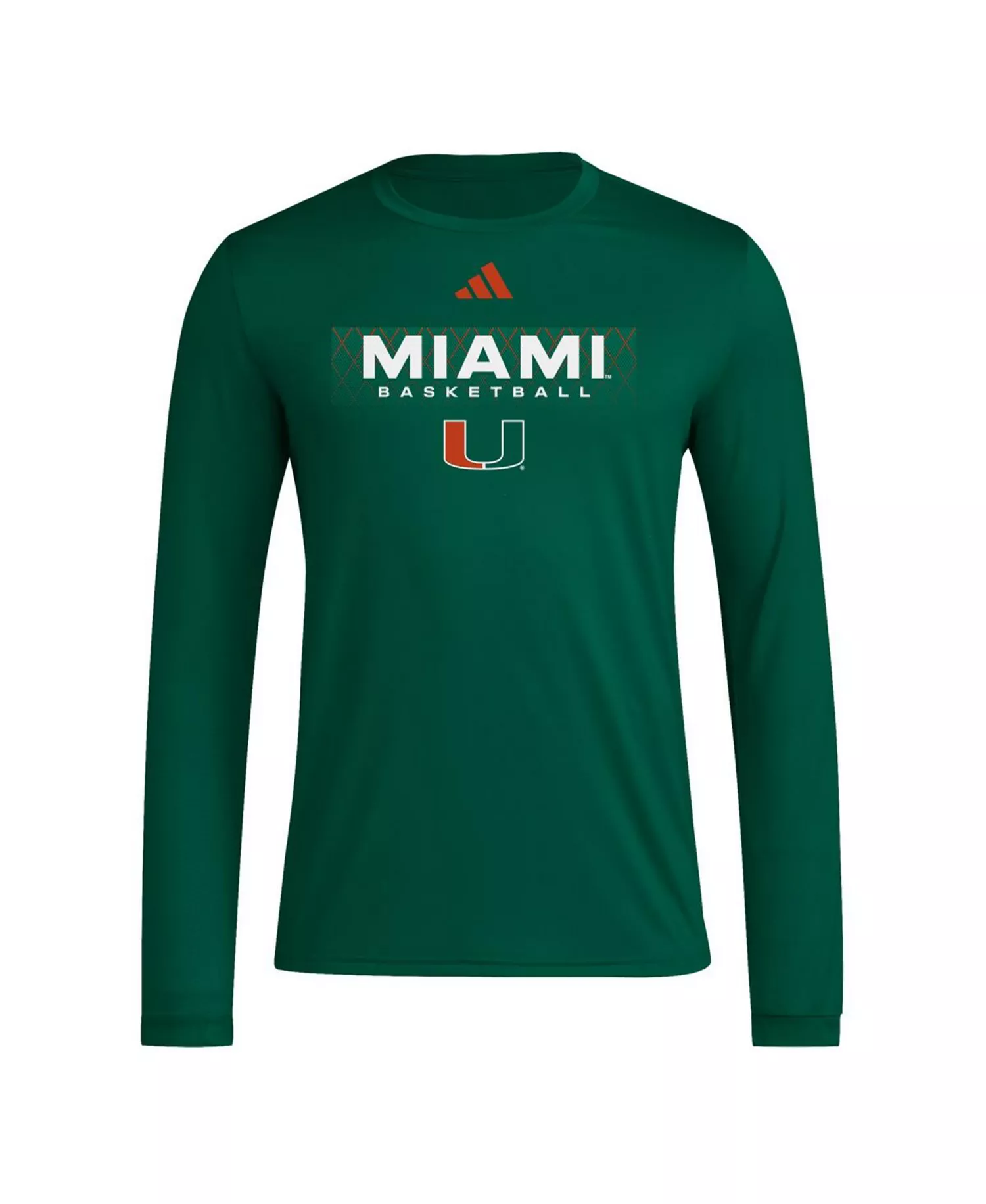 Men's Green Miami Hurricanes Locker On-Court In the Fade Long Sleeve T-Shirt - Green - 2XL
