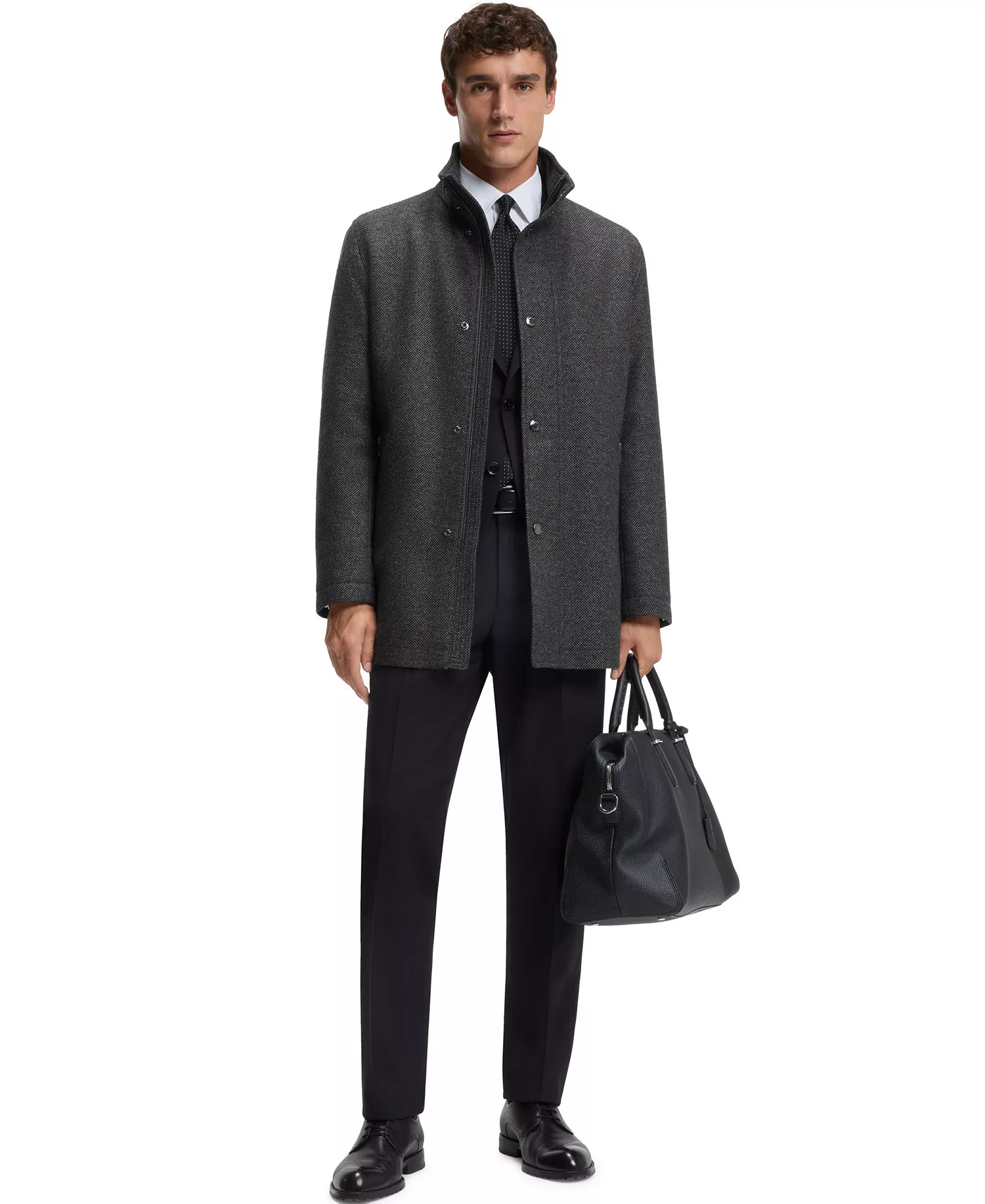 Men's Relaxed-Fit Wool-Blend Coat - Open Gray - 38R