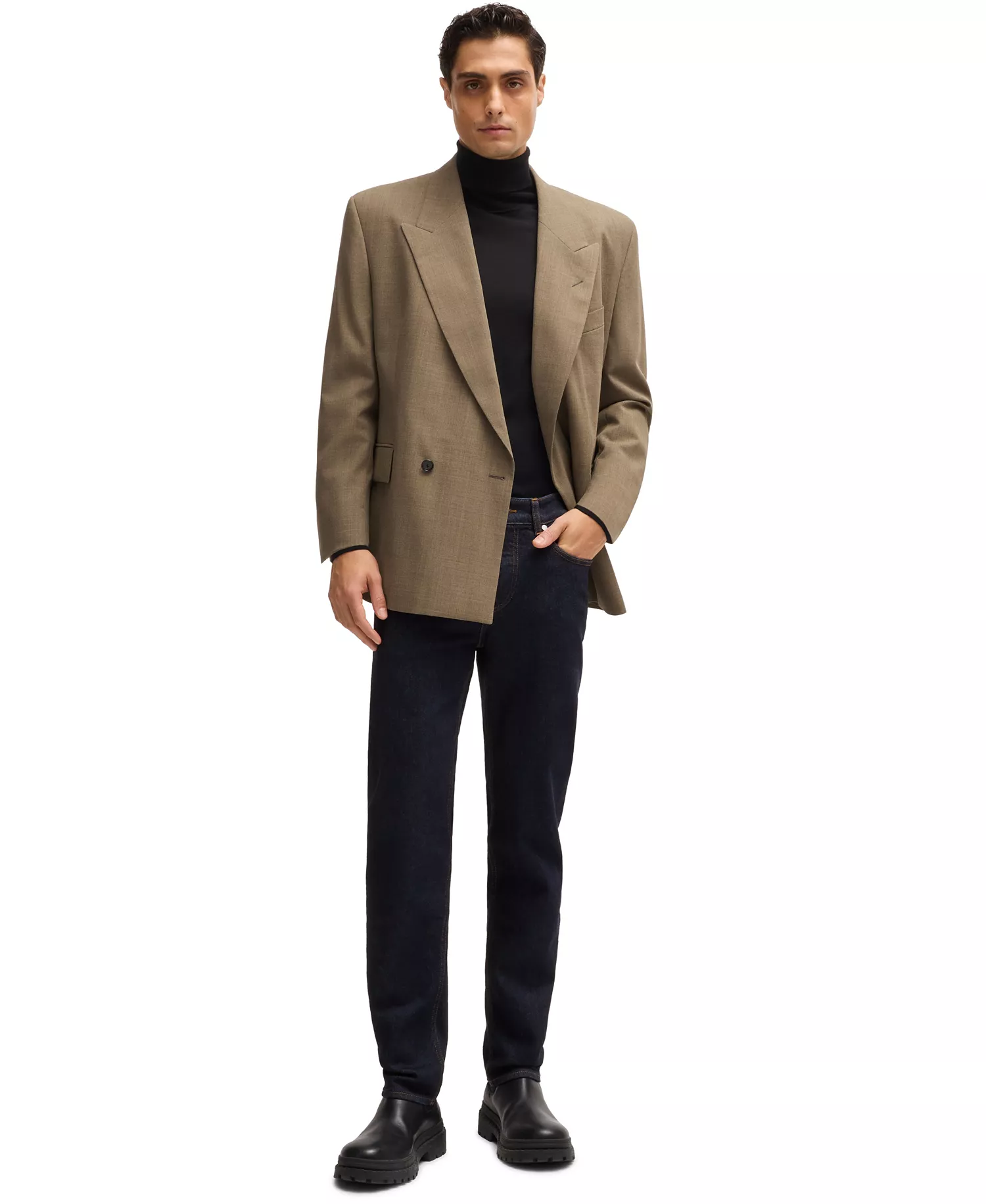 Men's Stretch Denim Slim-Fit Jeans - Navy - 38x36