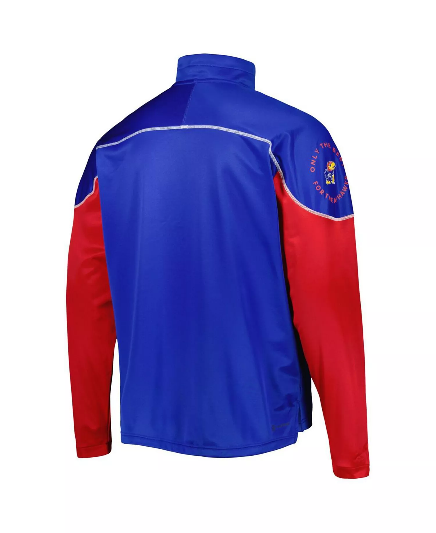 Men's Royal Kansas Jayhawks AEROREADY Knit Quarter-Snap Jacket - Royal - 2XL