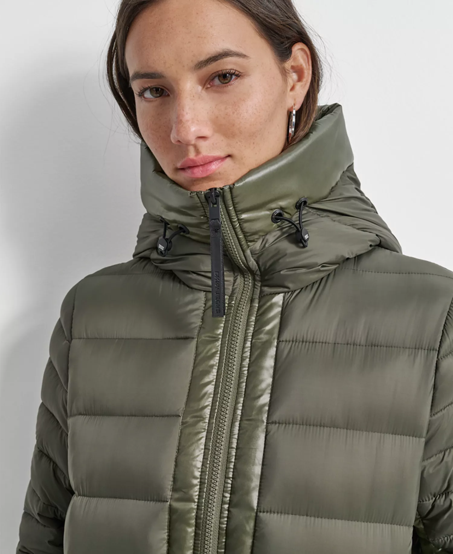 Women's Down Quilted Hooded Puffer Coat - Hemlock - L