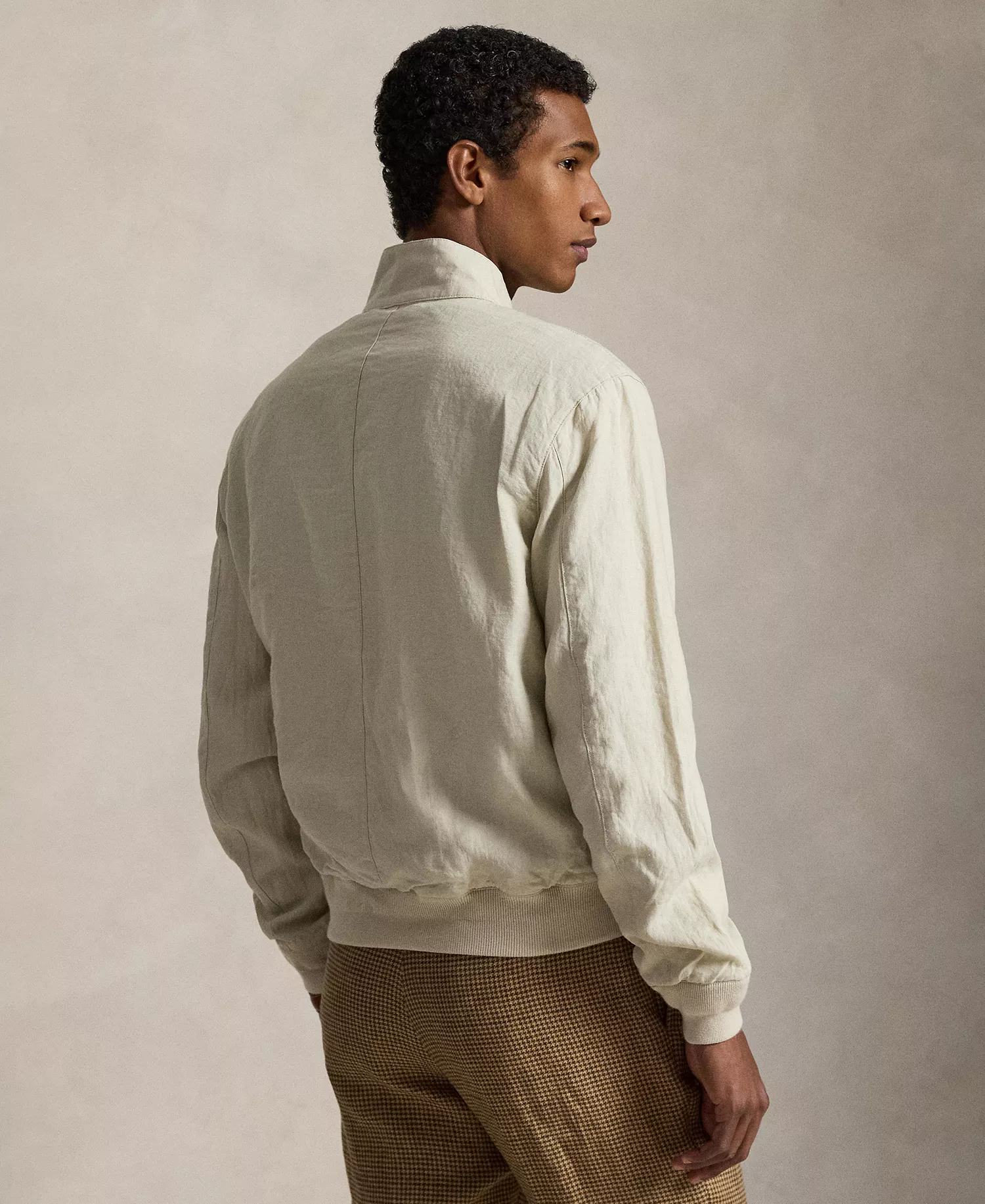 Men's Mock Neck Full-Zip Jacket - Basic Sand - 2XL