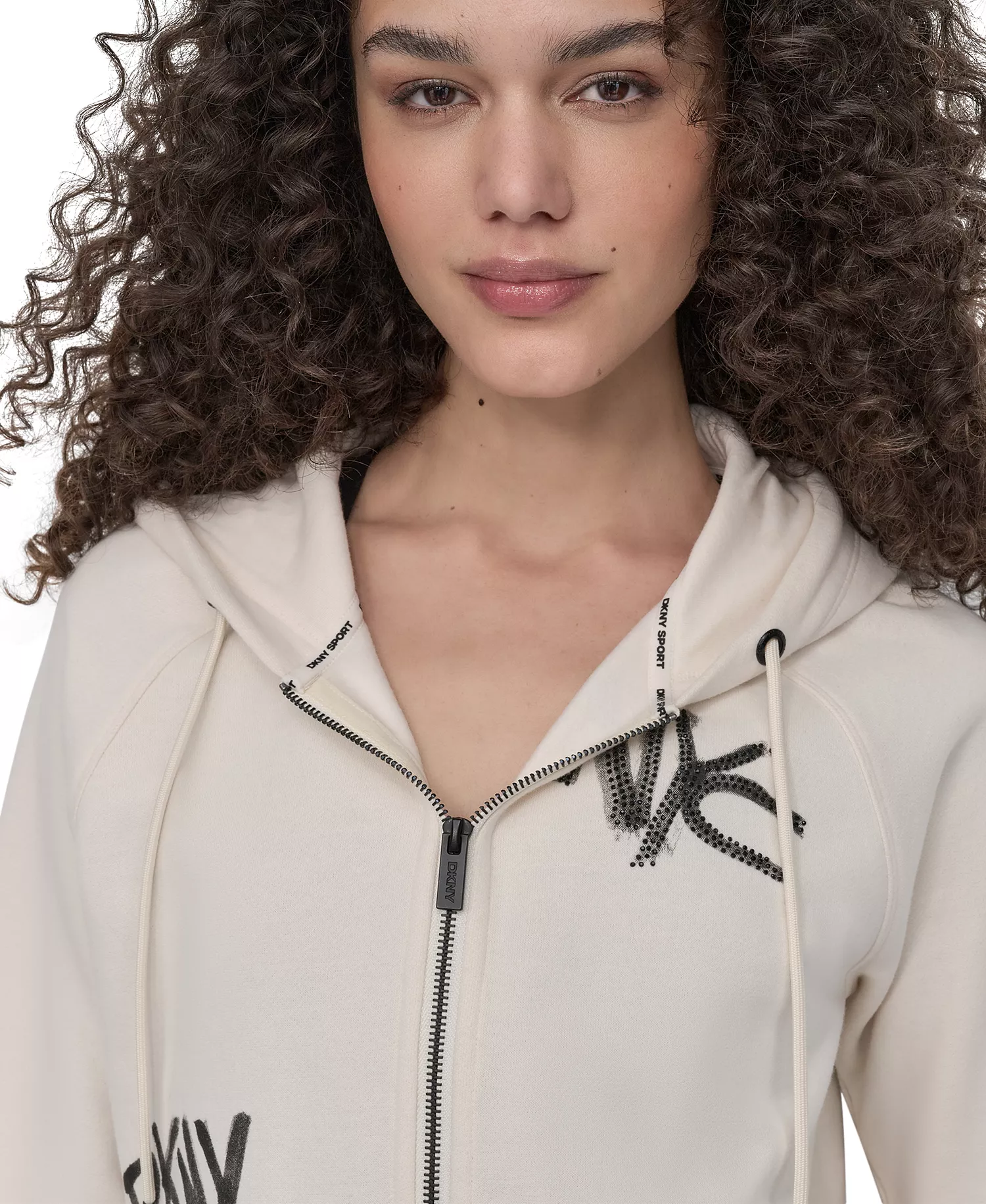 Women's Graffiti Logo Full-Zip Hoodie - Eggnog - L