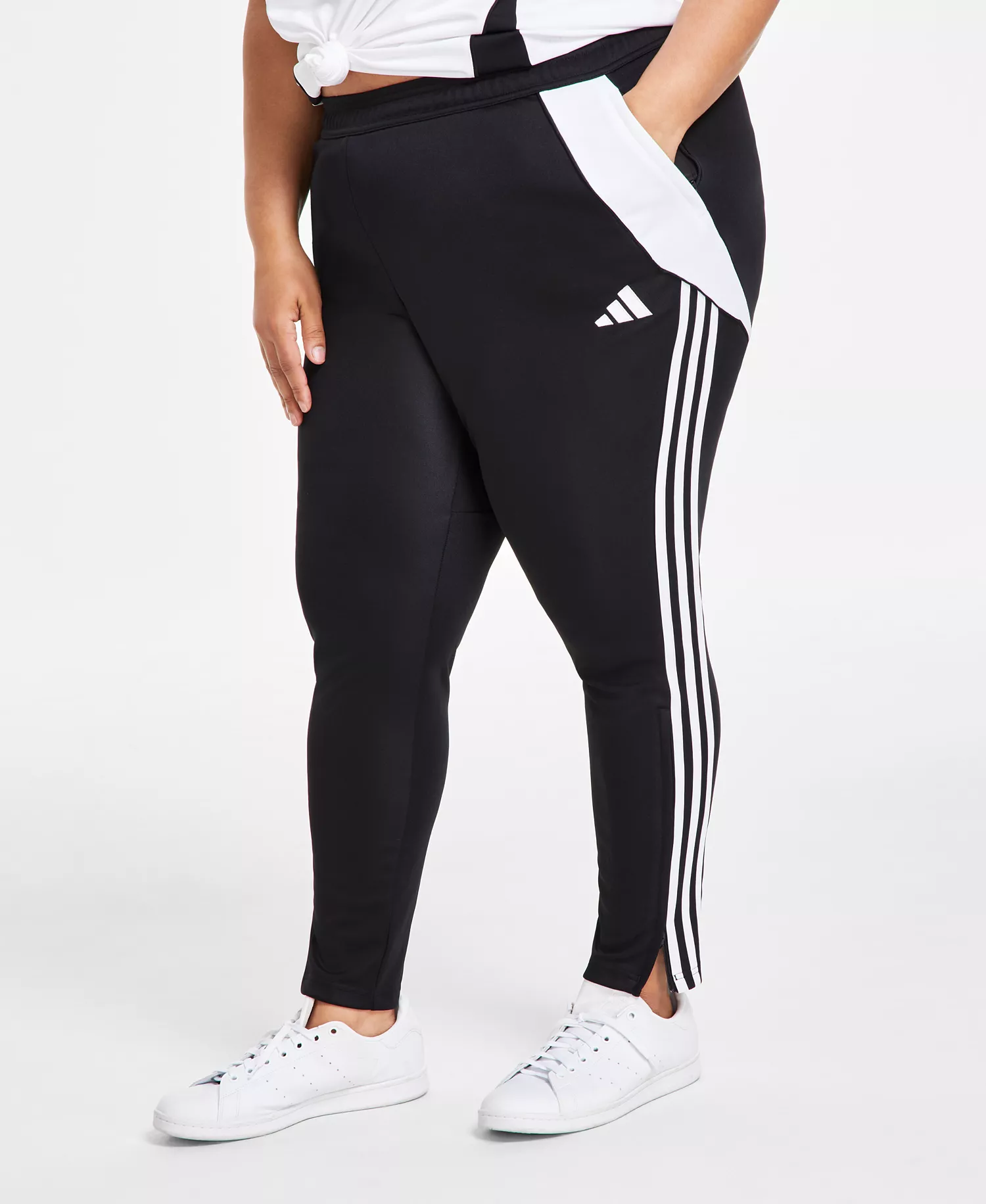 Plus Size Tiro 24 Training Pants - Black/White - 1X