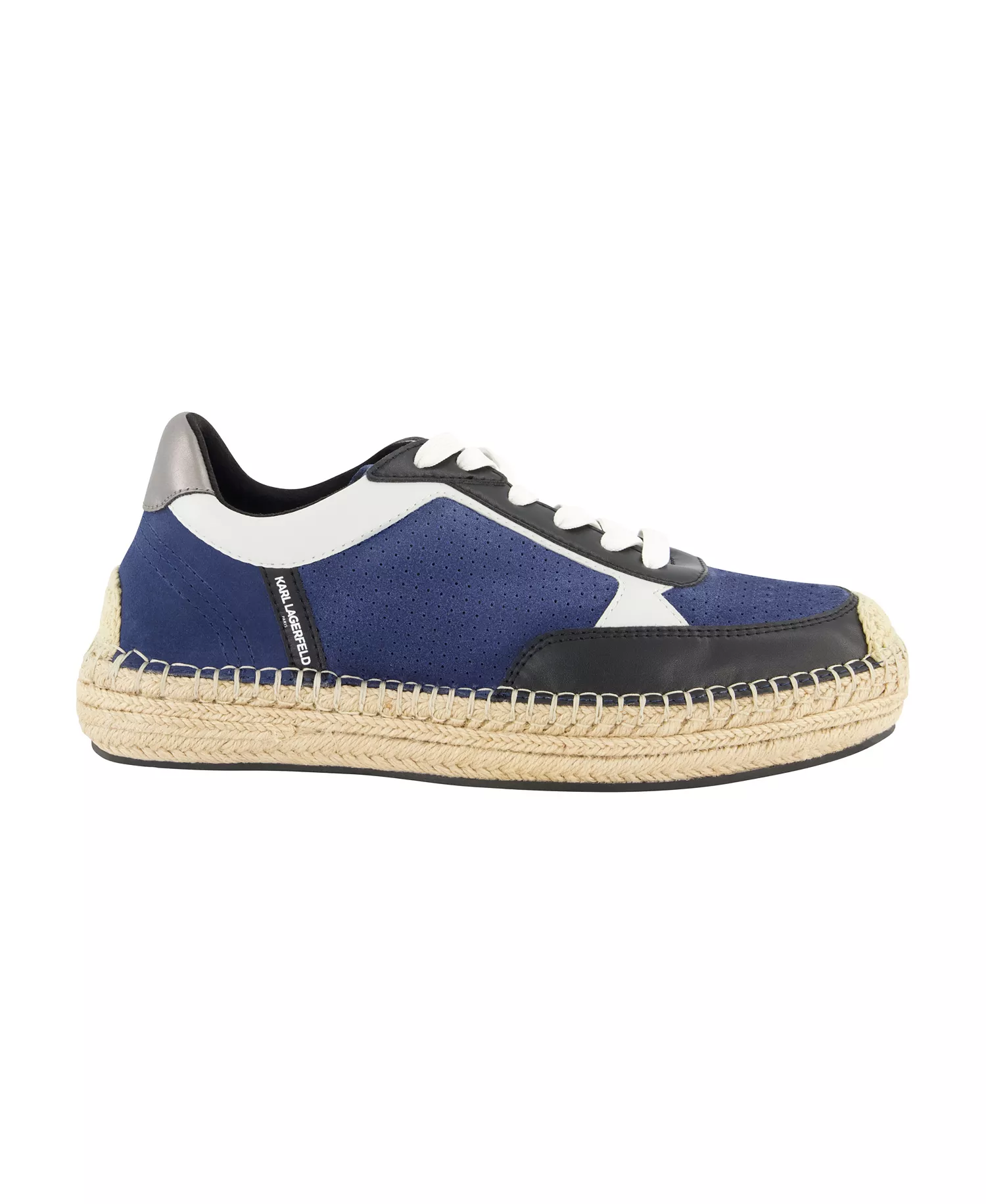 Men's Lace Up Espadrille Chunky Sole Sneakers - Blue - 10