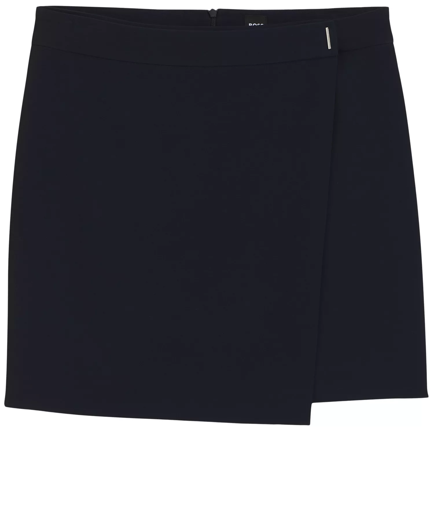 Women's Wrap Front Crepe Mini Skirt - Dark Blue - 12