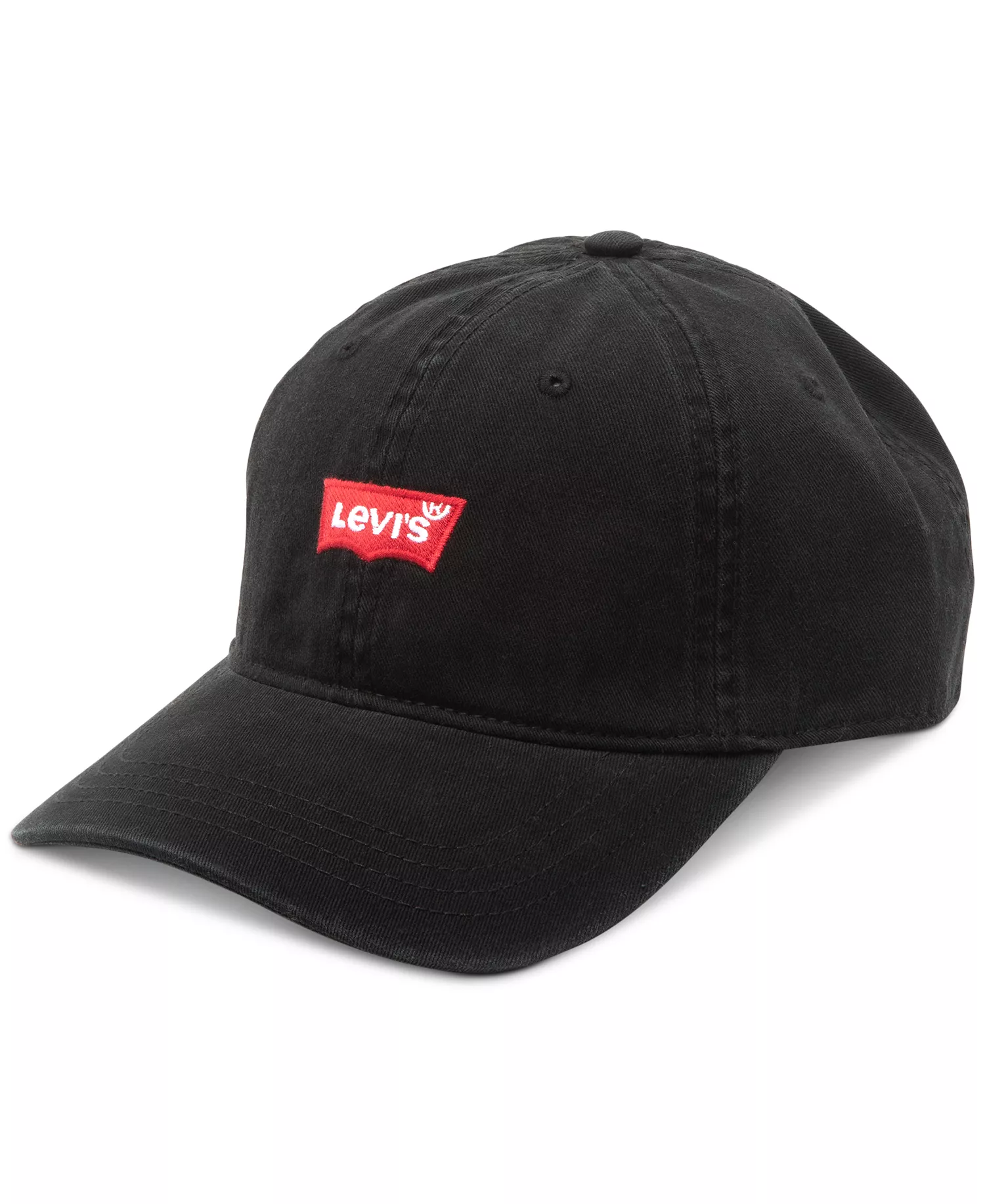 Men's Large Batwing Baseball Adjustable Strap Hat - Black - OS