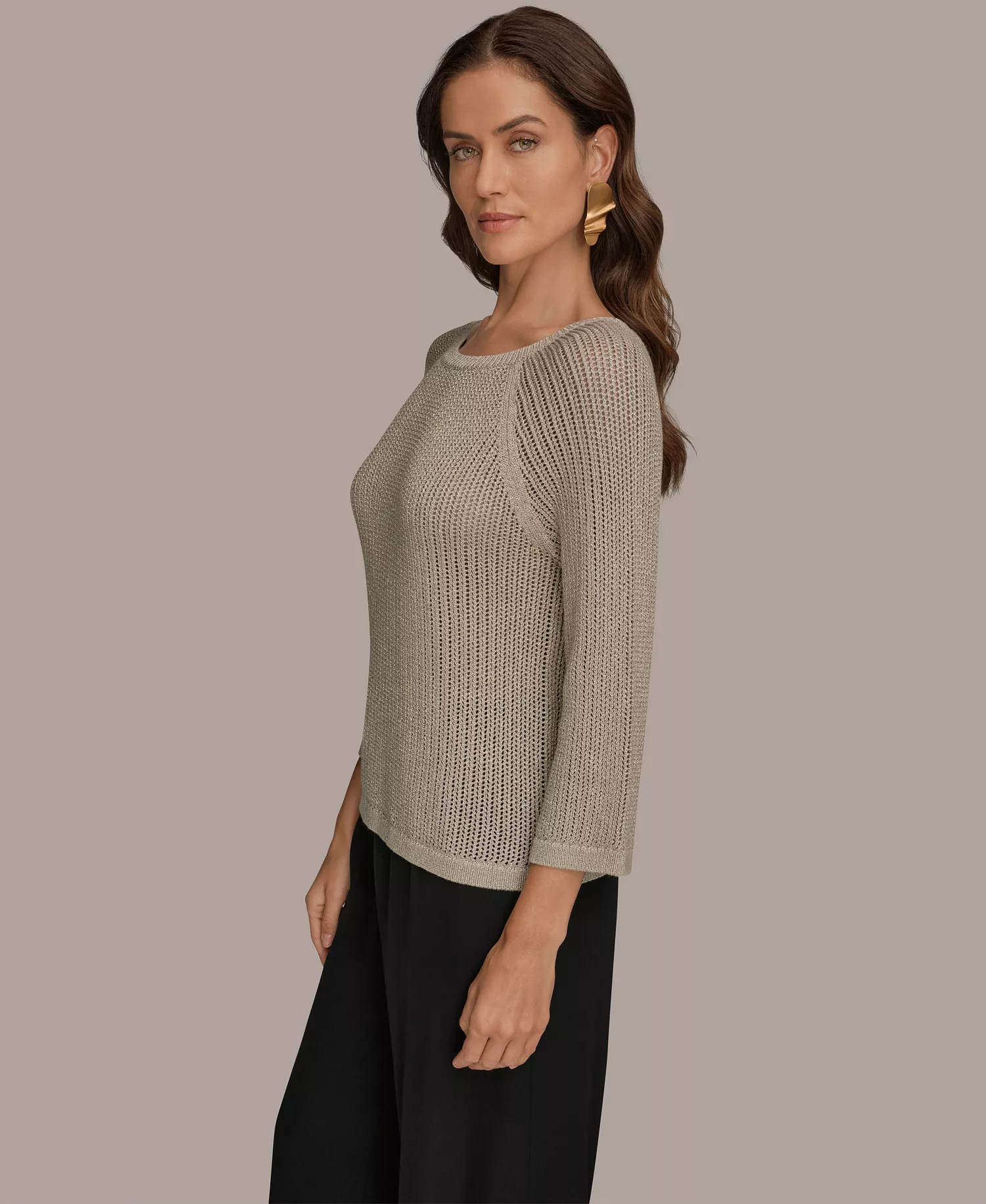 Petite Crew Neck Sweater - Tuscan Gray - P/L