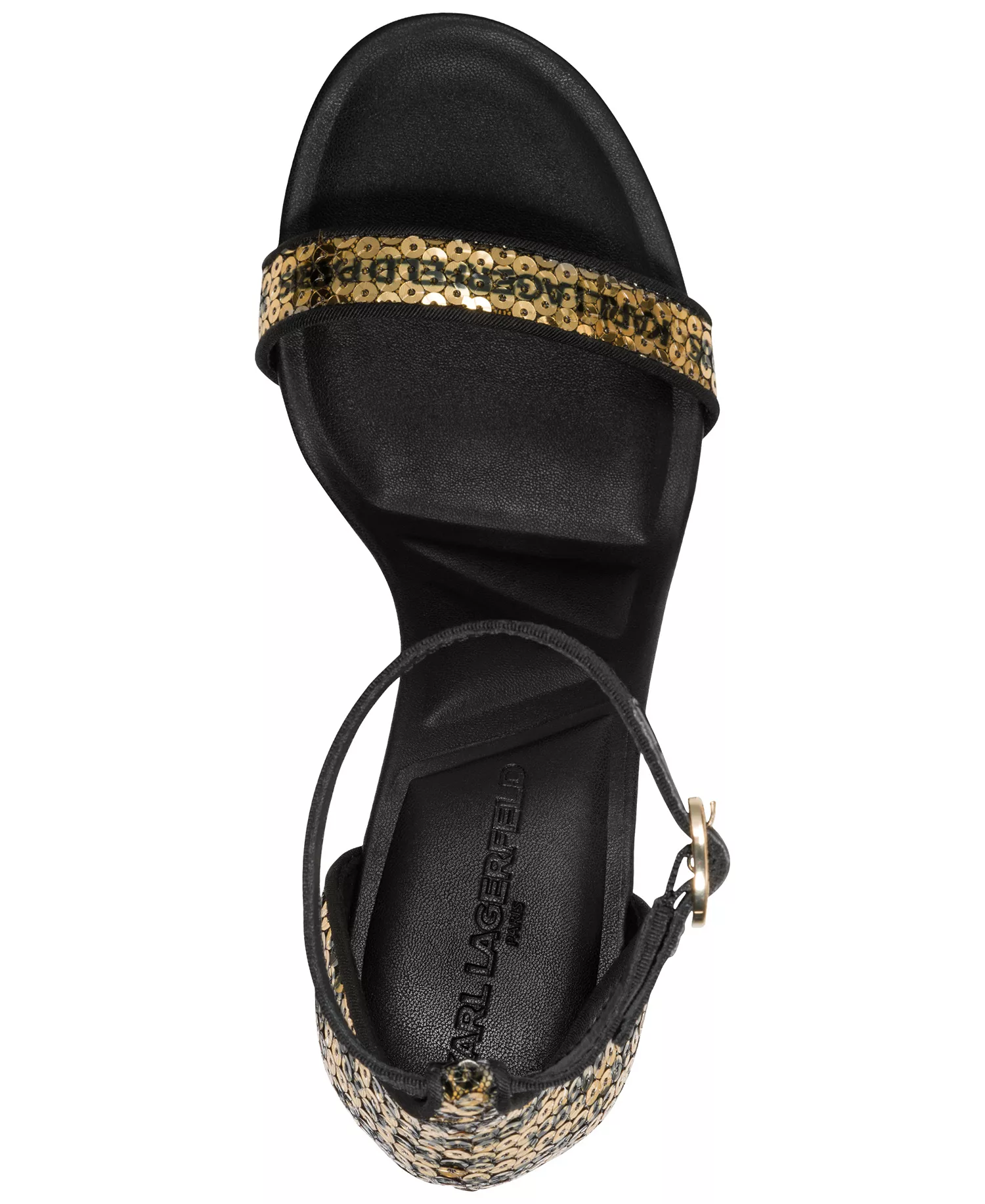Kenz Logo Sequin Dress Sandals - Gold/ Black - 10