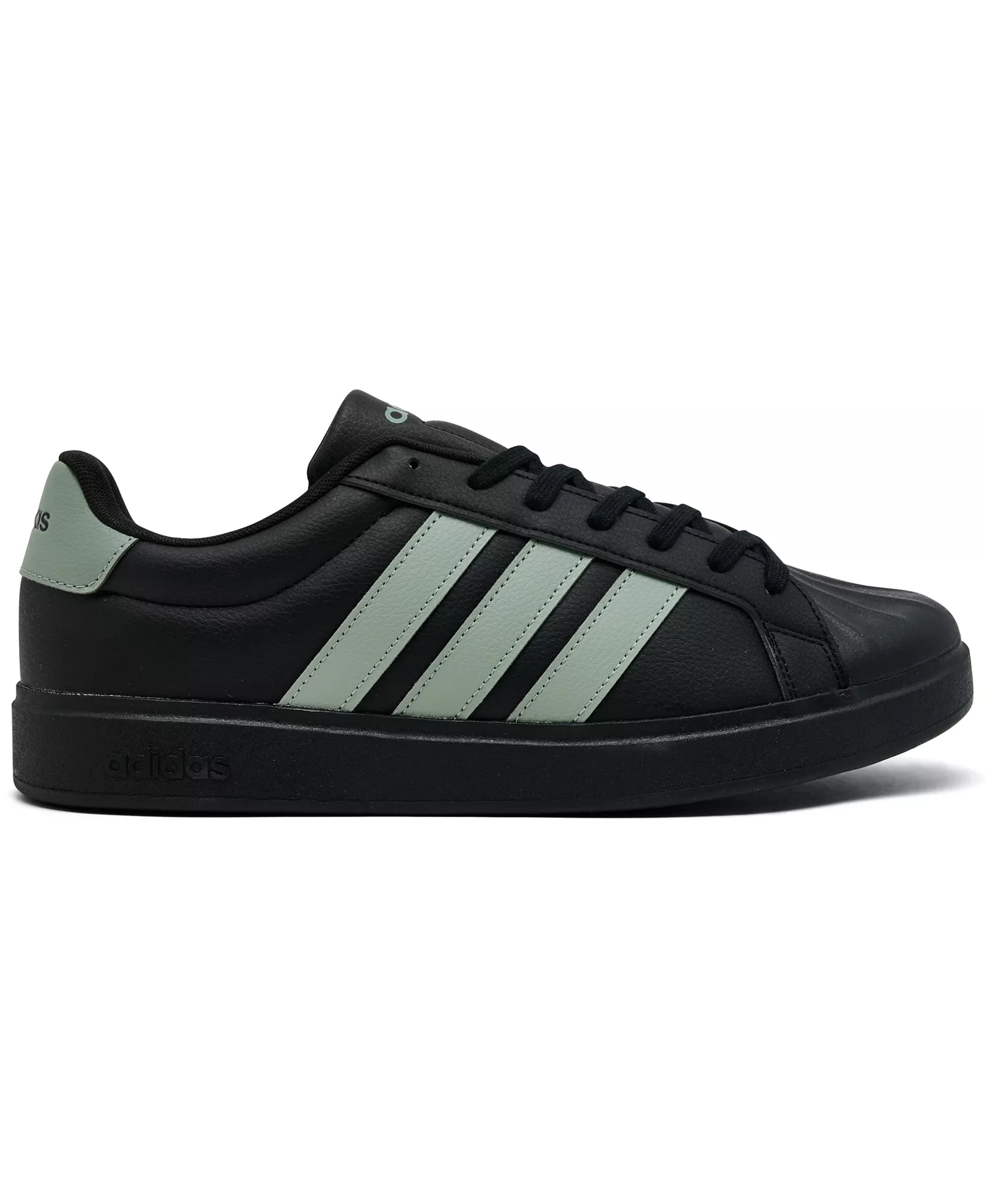 Men's Street Talk Casual Sneakers from Finish Line - Black, Silver Green - 10