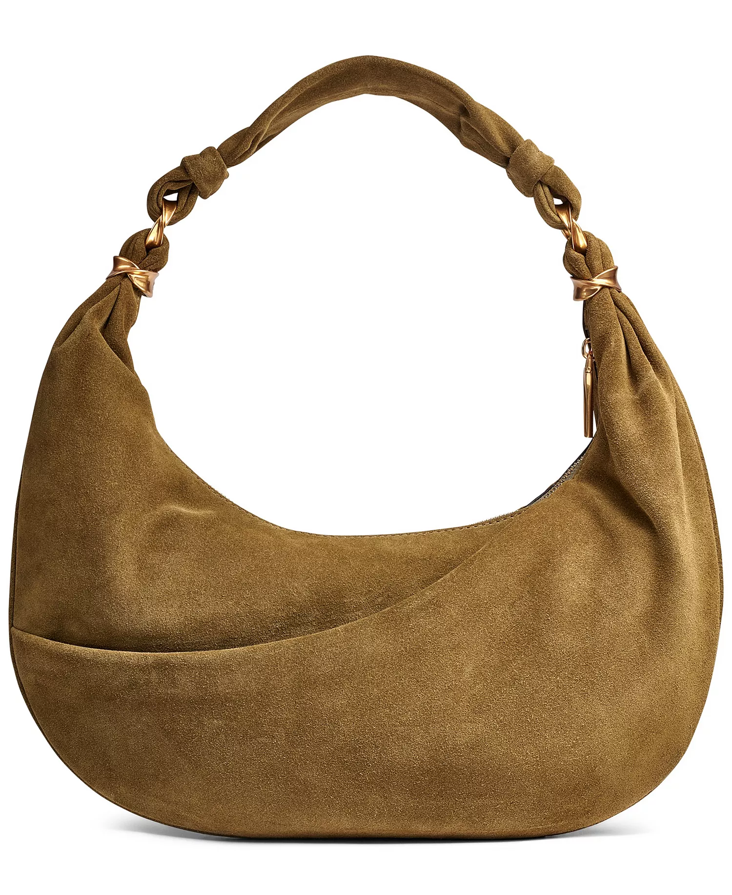 Gabardine Suede Shoulder Bag - Smoky Olive - NO SIZE