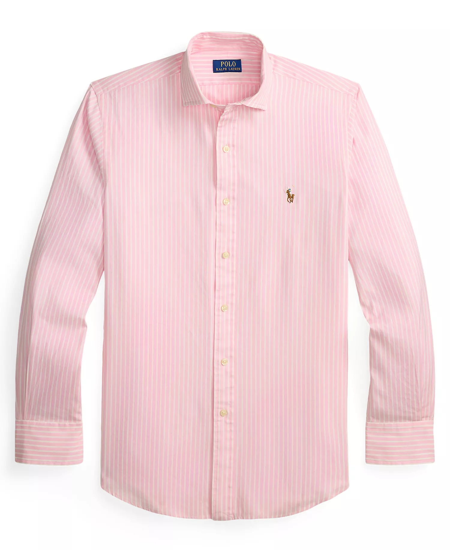 Men's Long-Sleeve Pinpoint Oxford Shirt - Blue White - 2XL