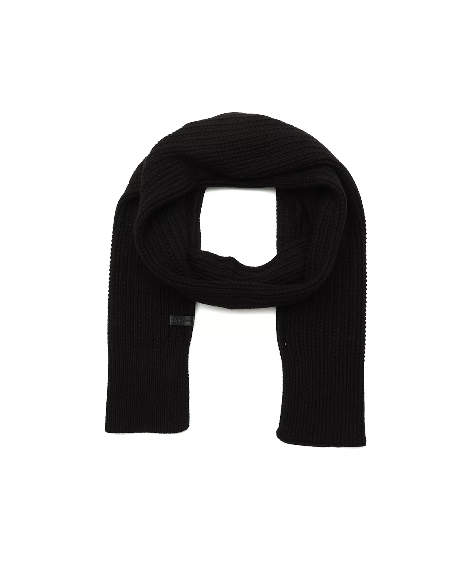 Men's Links Ribbed Knit Scarf - Black - OS