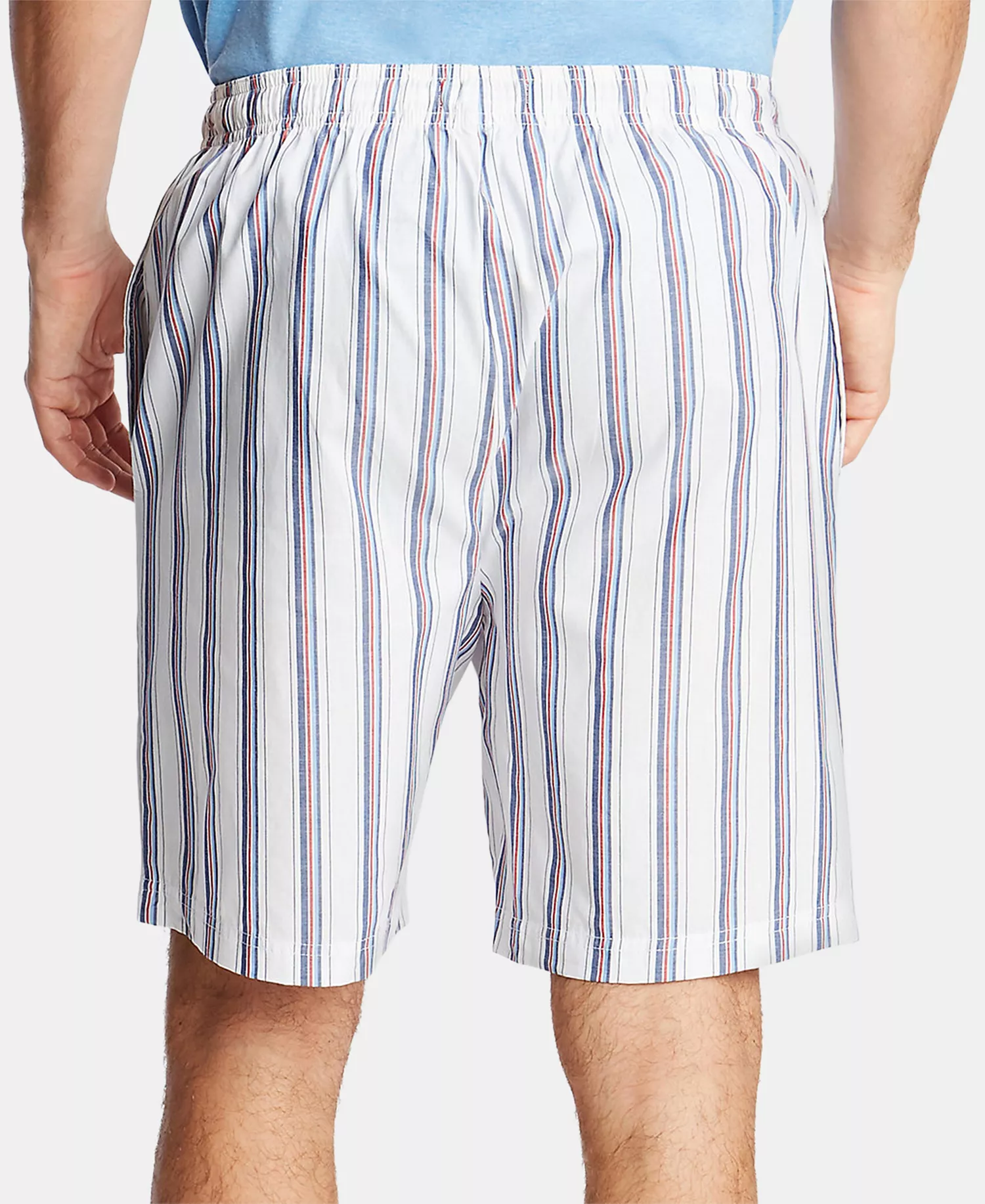 Men's Cotton Striped Pajama Shorts - Bright White - L