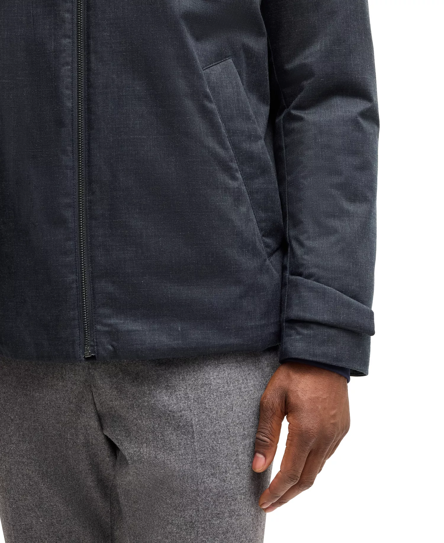 Men's Slim Fit Waterproof Jacket - Dark Blue - 36R