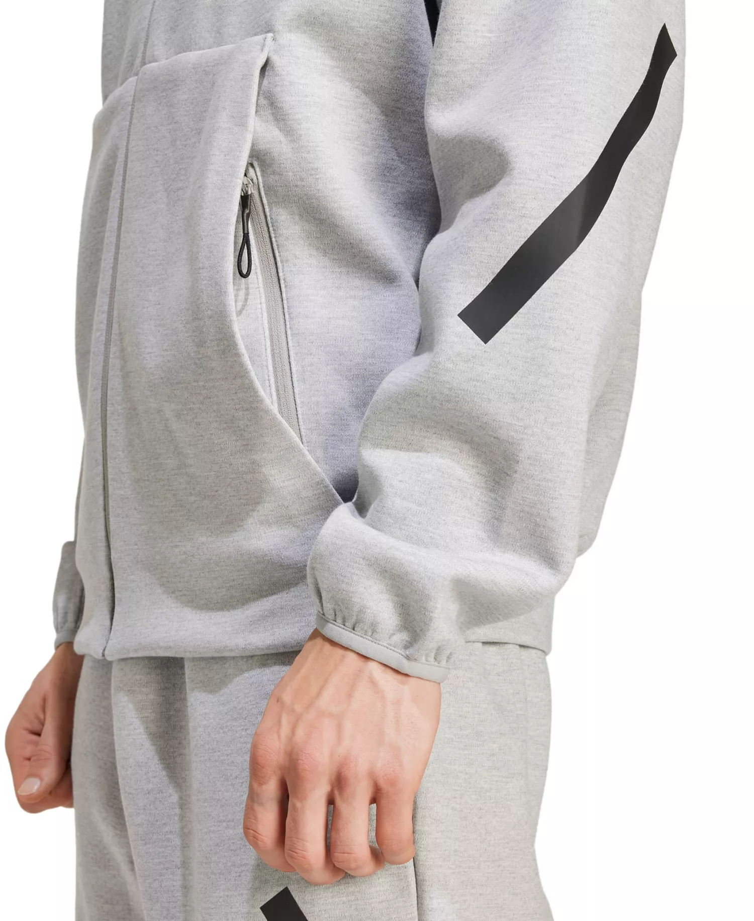 Men's Full Zip Hooded Sweatshirt - Gray heather - 2XL
