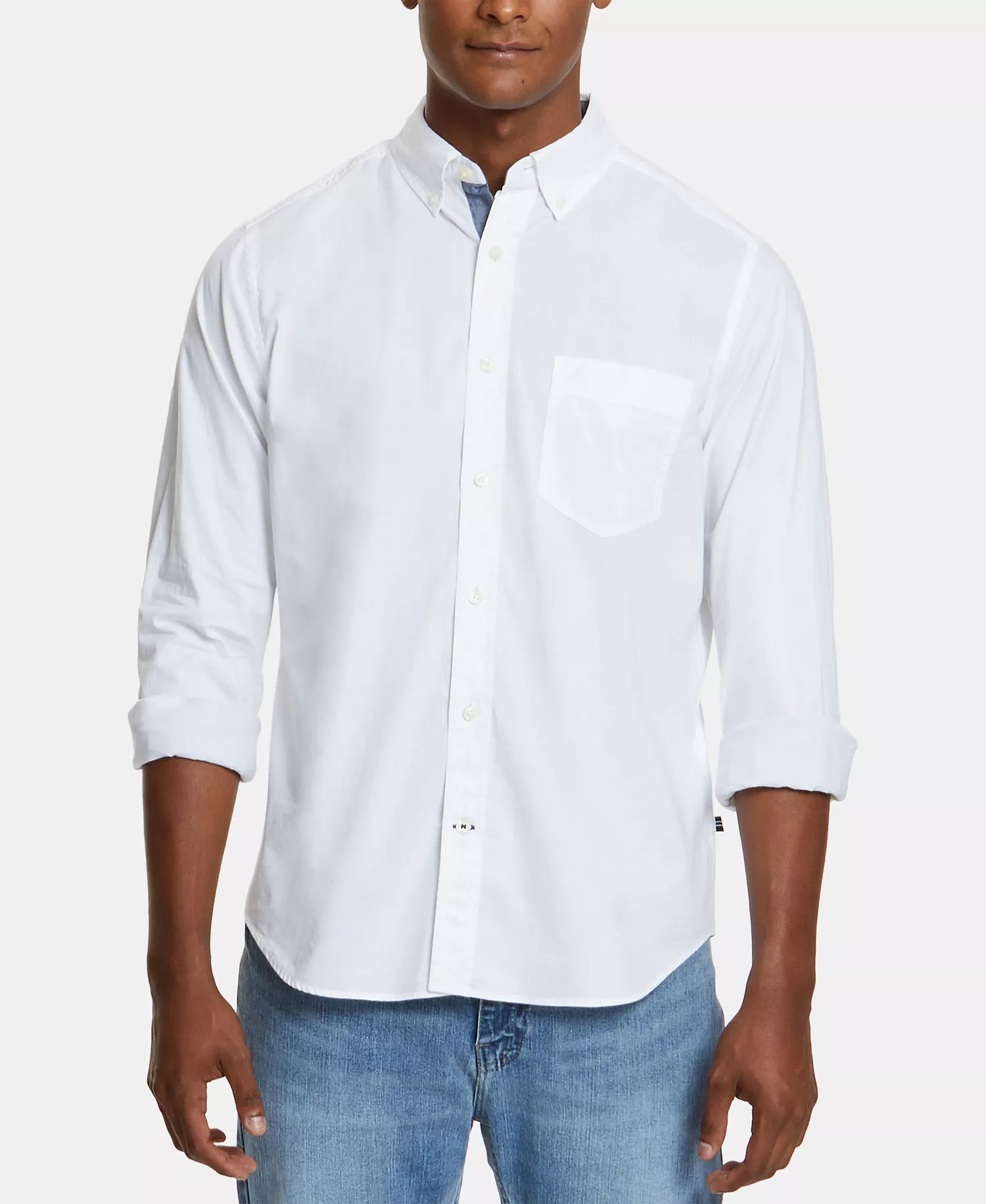 Men's Classic-Fit Stretch Solid Oxford Button-Down Shirt - Bright White - 2XL