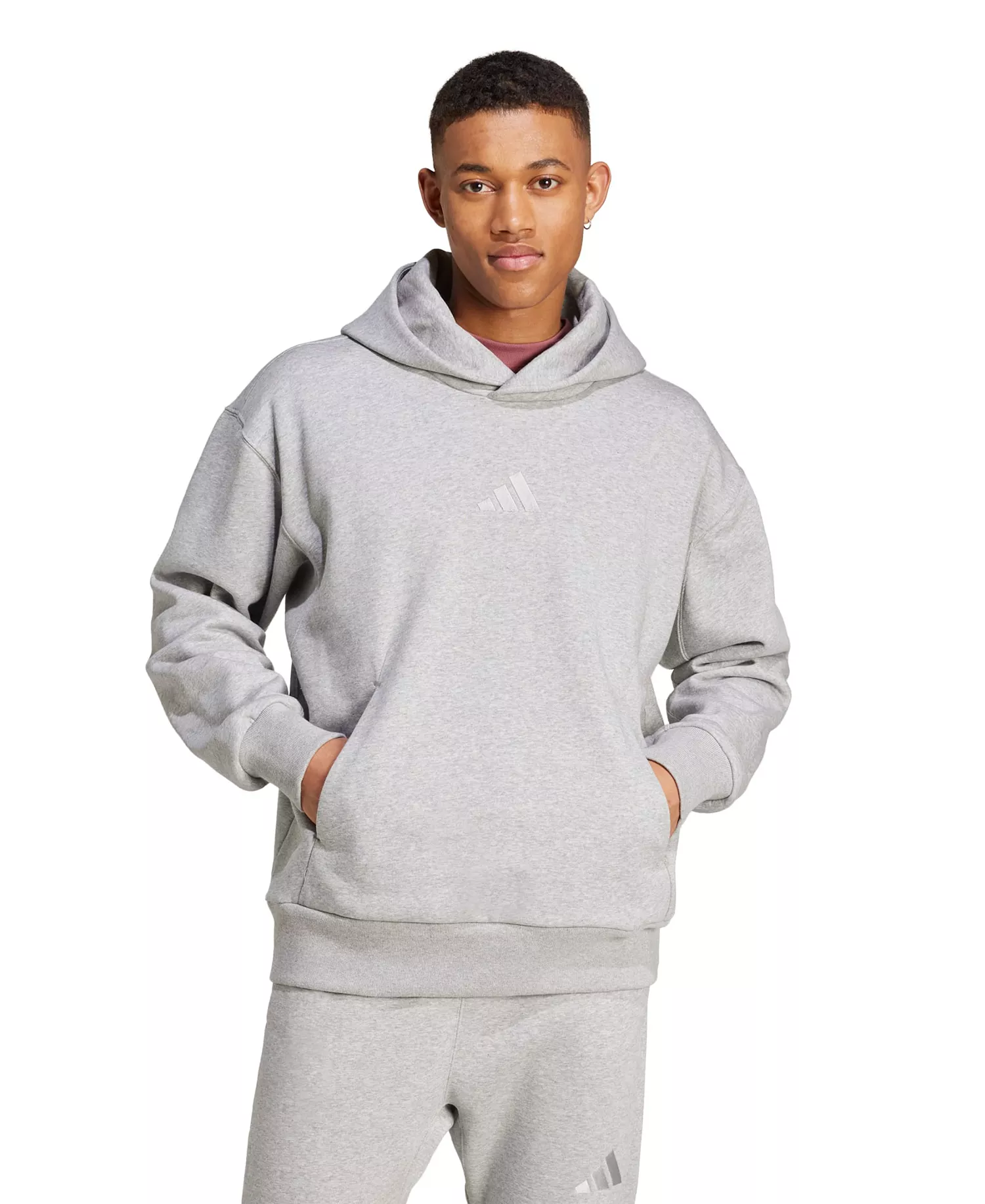 Men's Fleece Hooded sweatshirt - Gray heather - L