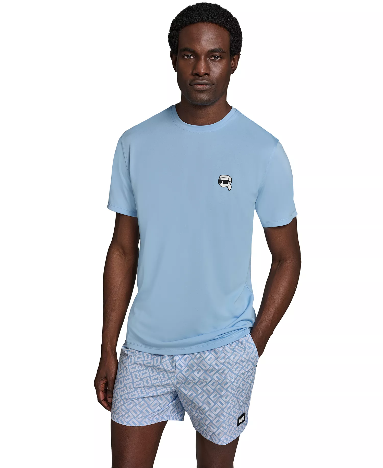 Men's Short-Sleeve Karl Doll Head Rashguard - Placid Blue - 2XL