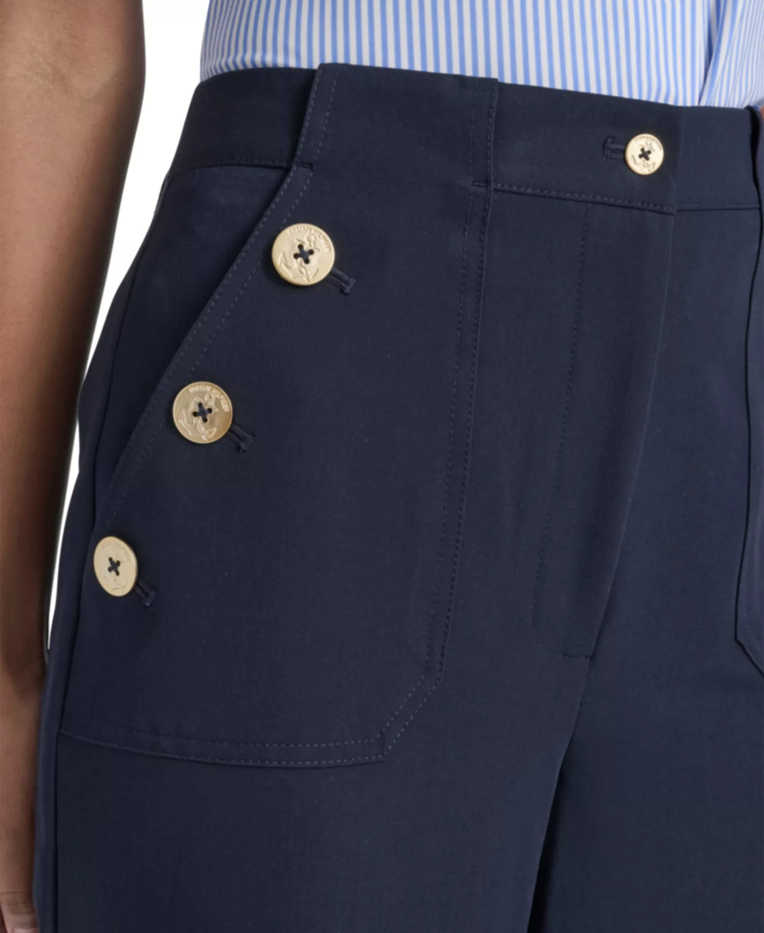 Women's High Rise Solid Sailor Pants - Midnight - 10