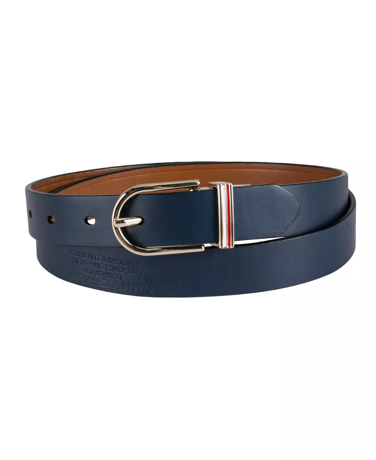 Women's Reversible Dress Casual Belt - Tan, Navy - Large