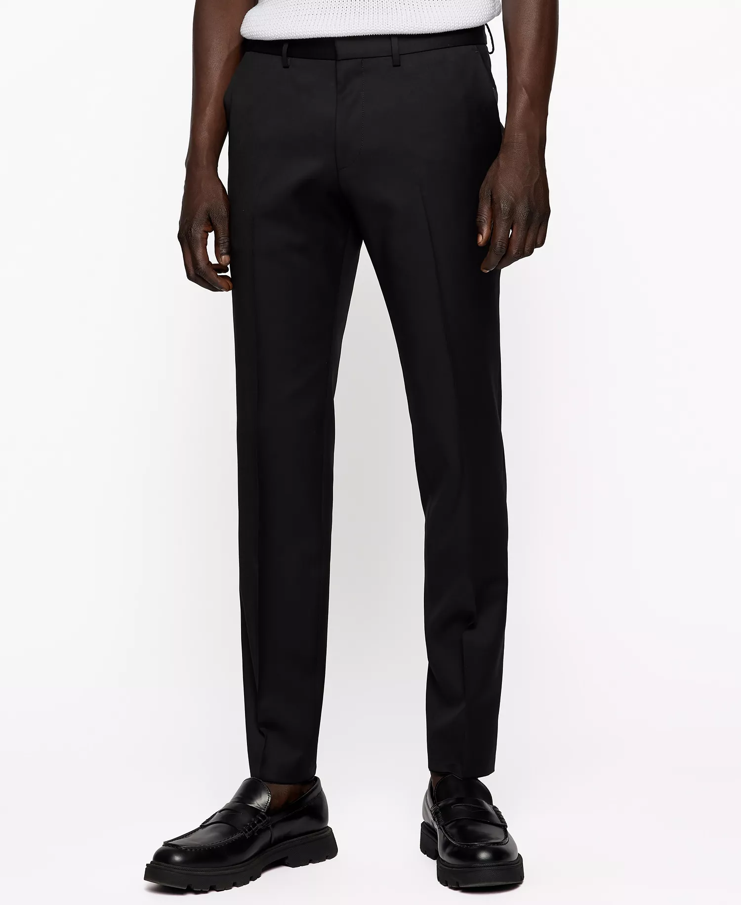 Men's Extra-Slim-Fit Trousers - Black - 28R