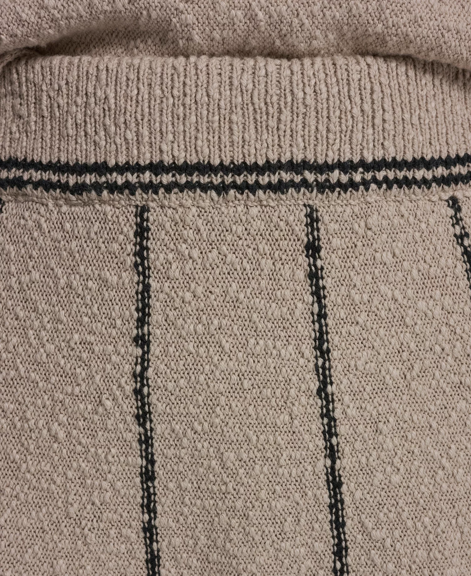 Women's Vertical Striped Detail Maxi Pull-On Skirt - Pebble/black - L