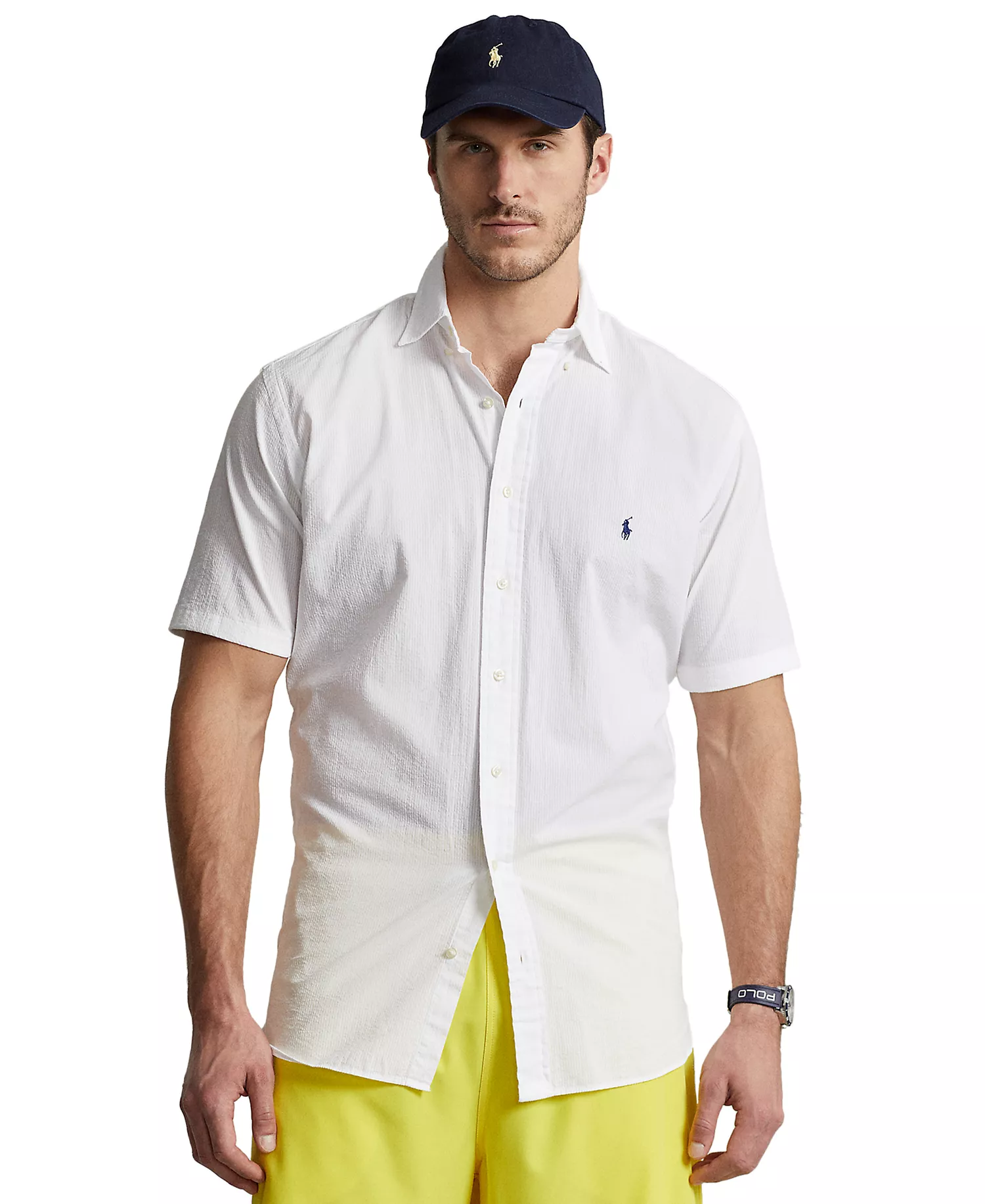 Men's Big & Tall Seersucker Shirt - White - 2LT