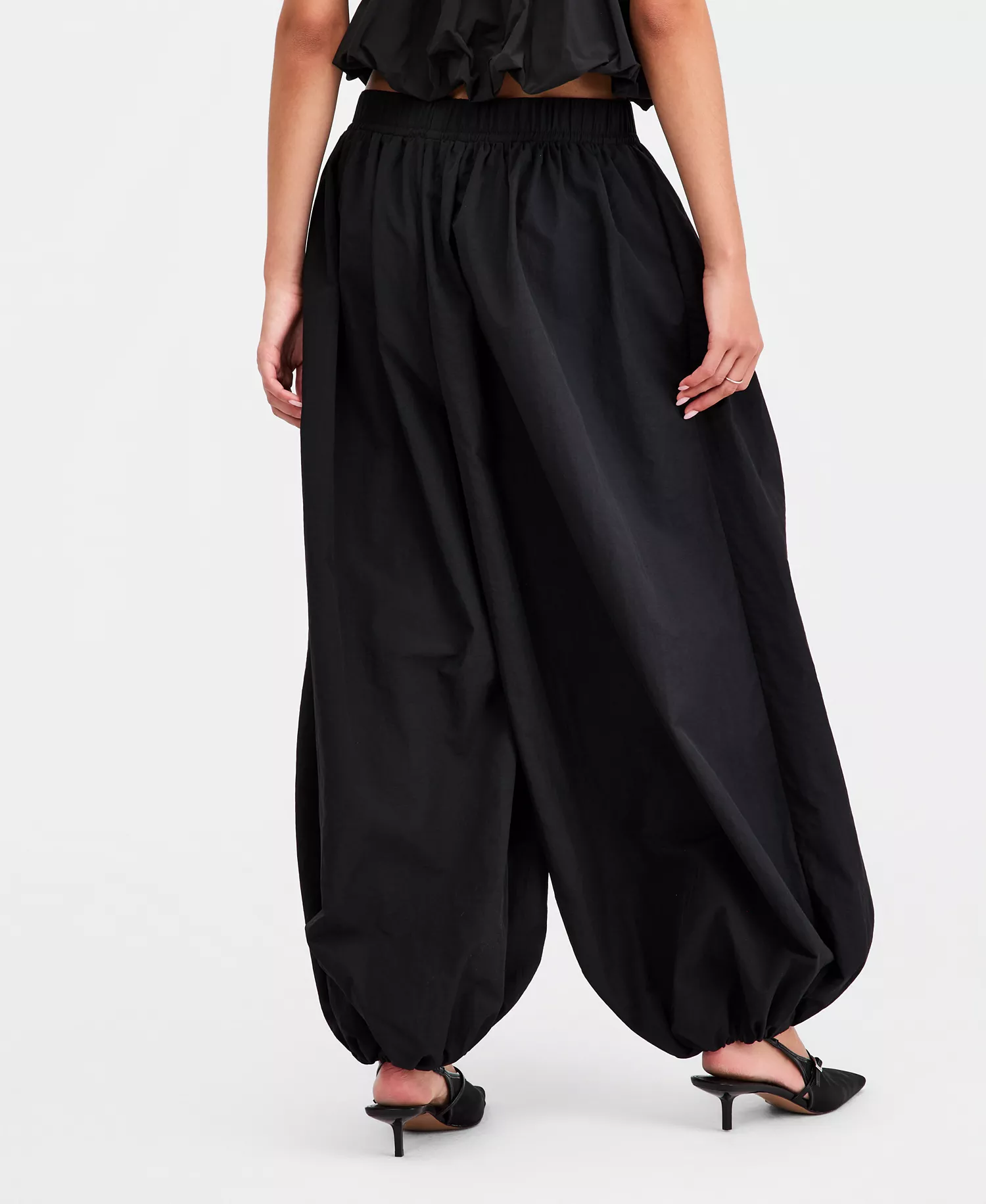 Women's Nylon Balloon Pants, Macy's Exclusive - Black - L