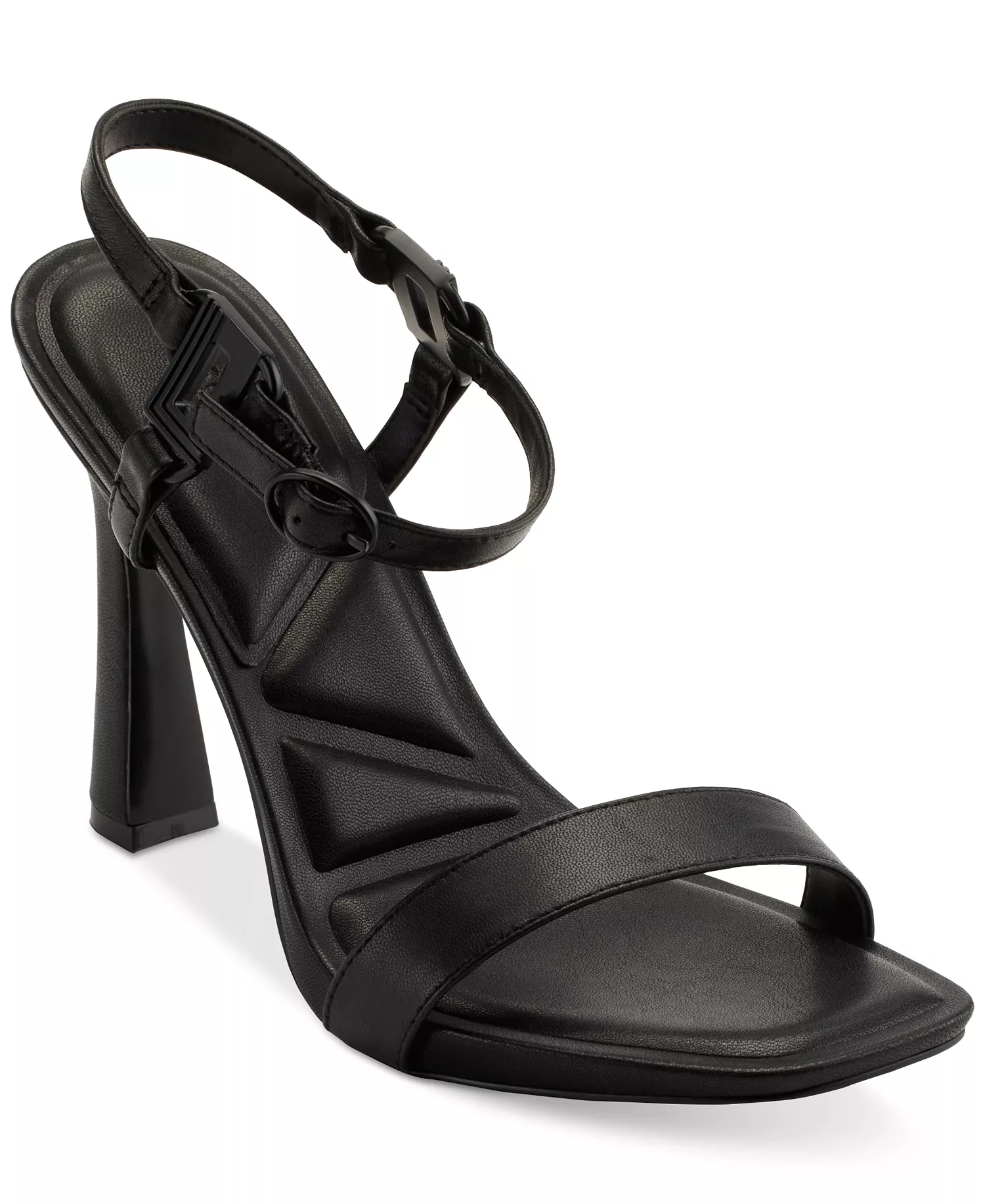 Cybil High-Heel Square-Toe Sandals - Black - 10M