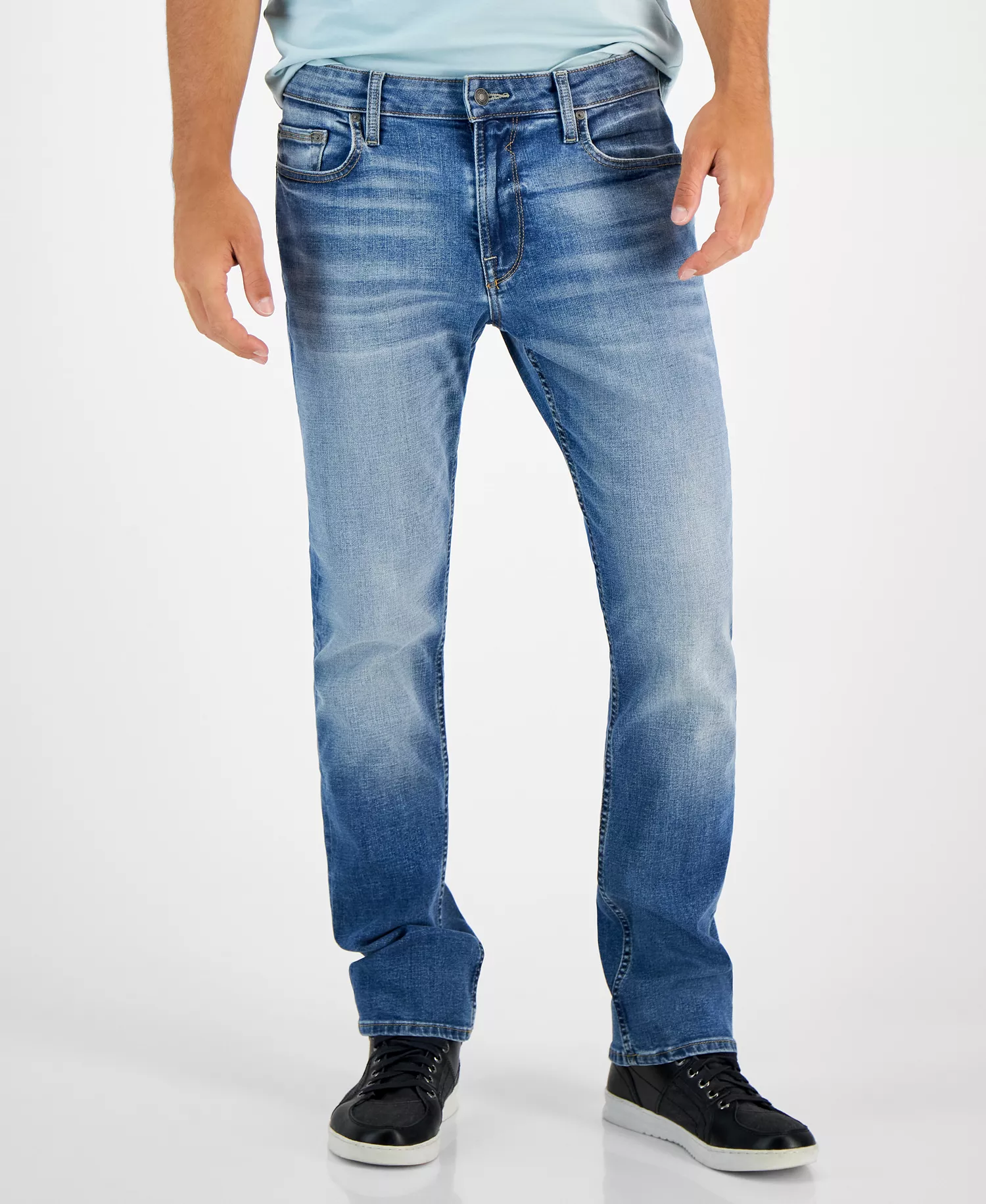 Men's Regular Straight Fit Jeans  - Clifton Wash - 30 - 30