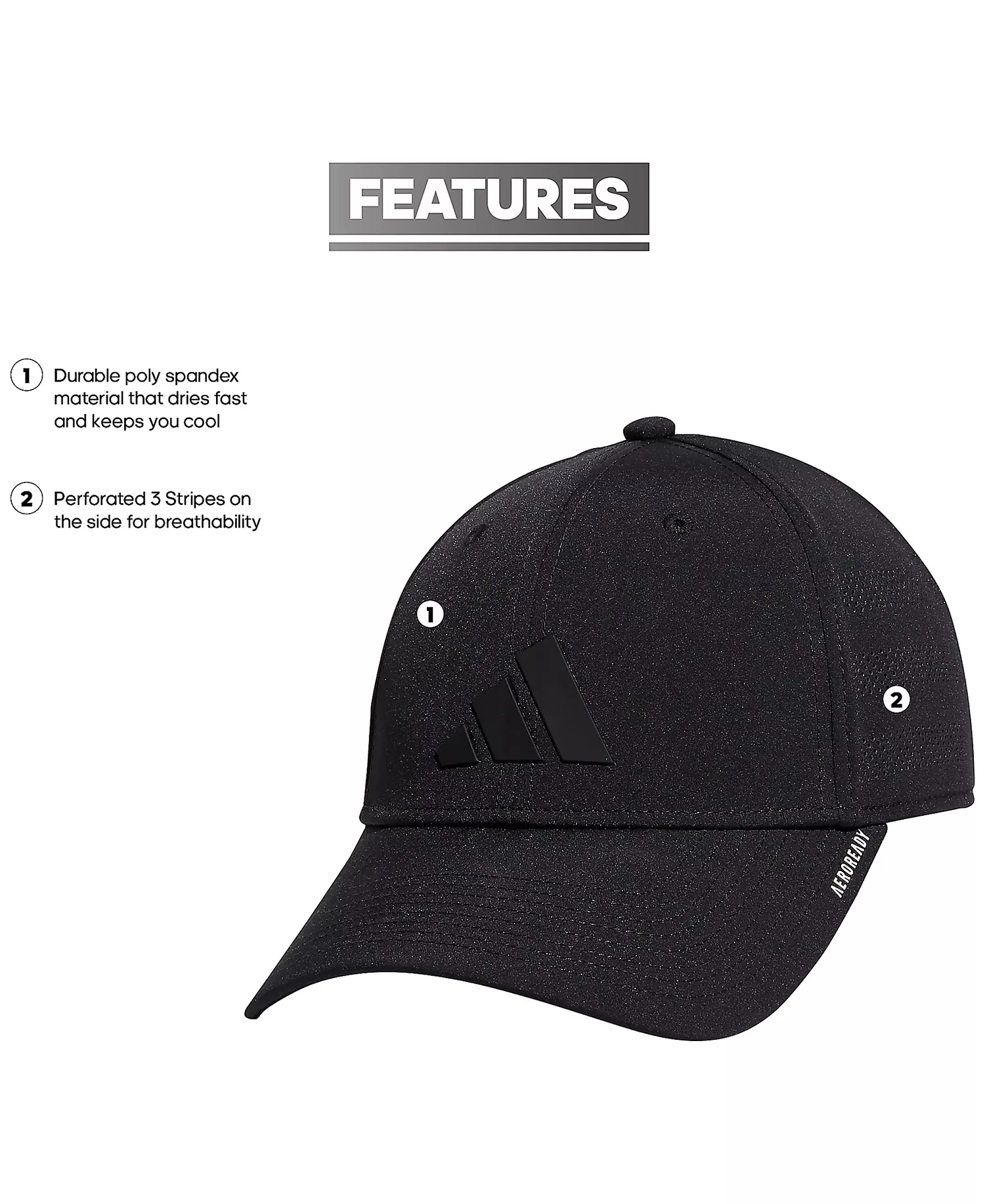 Men's Gameday Stretch Performance Cap - Black - L/XL